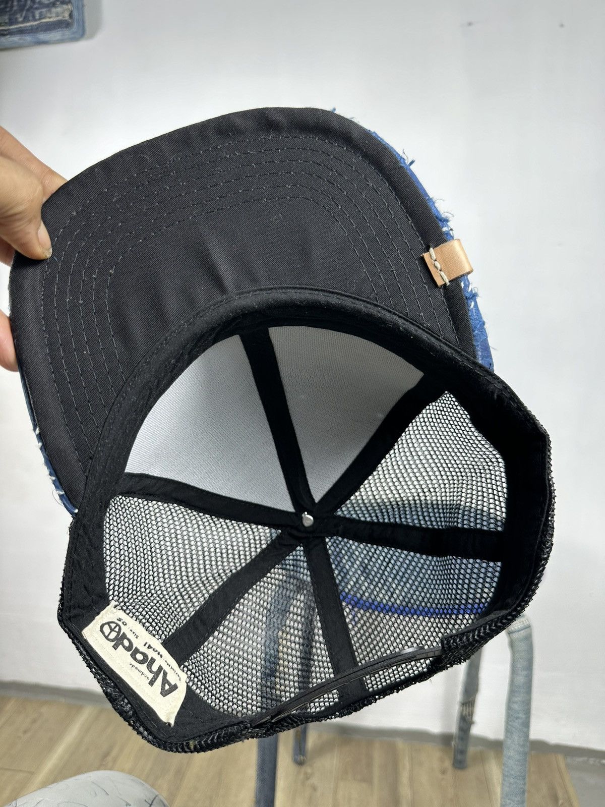 Handmade Custom Made Distressed Patchwork Boro Trucker hats Size ONE SIZE - 6 Thumbnail