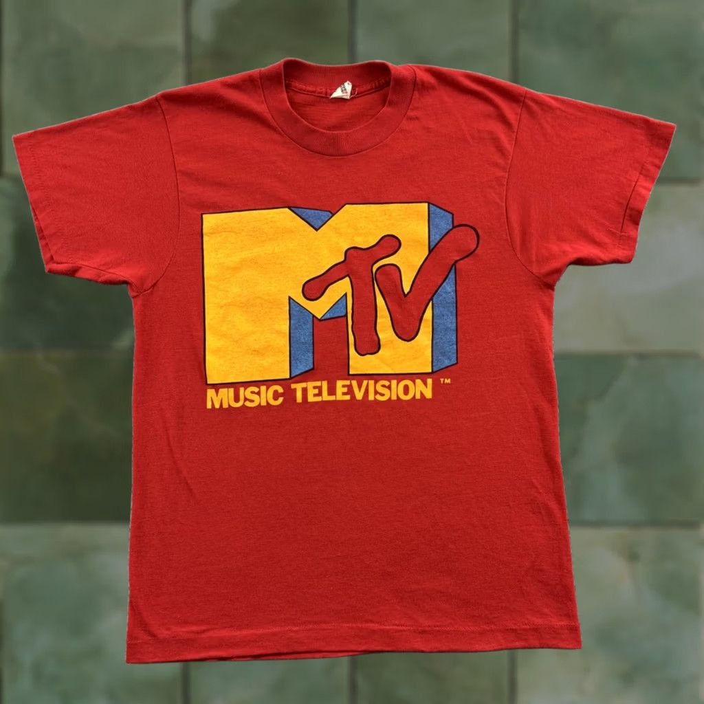 Vintage VINTAGE MTV Shirt Mens Screen Stars Medium Red Music Short Sleeve Graphic Print Band TV USA Size US M / EU 48-50 / 2 - 1 Thumbnail