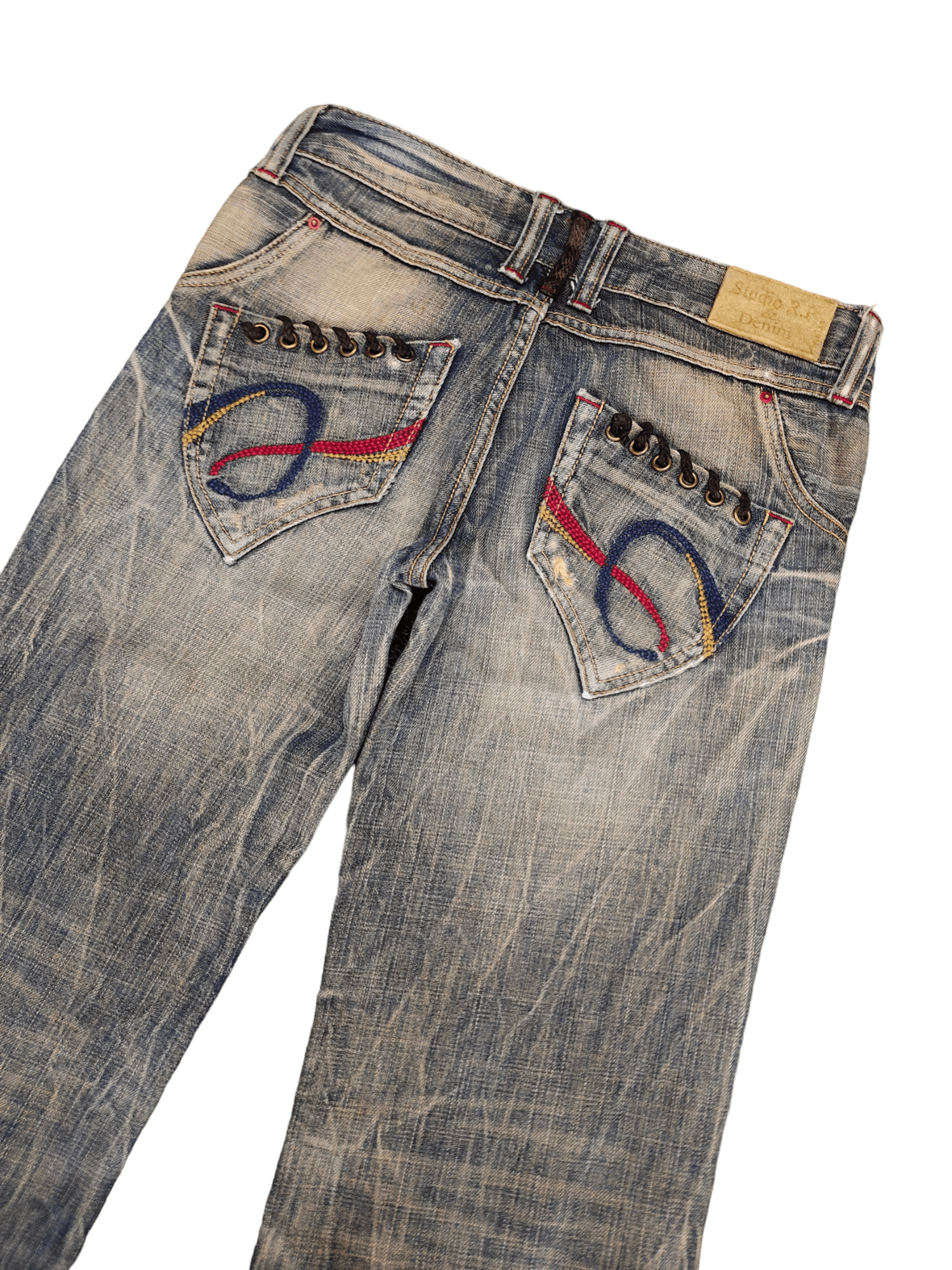 If Six Was Nine Flare Jeans Studio RP Lace Pocket Faded Bootcut Jpg Style Size US 27 - 14 Thumbnail