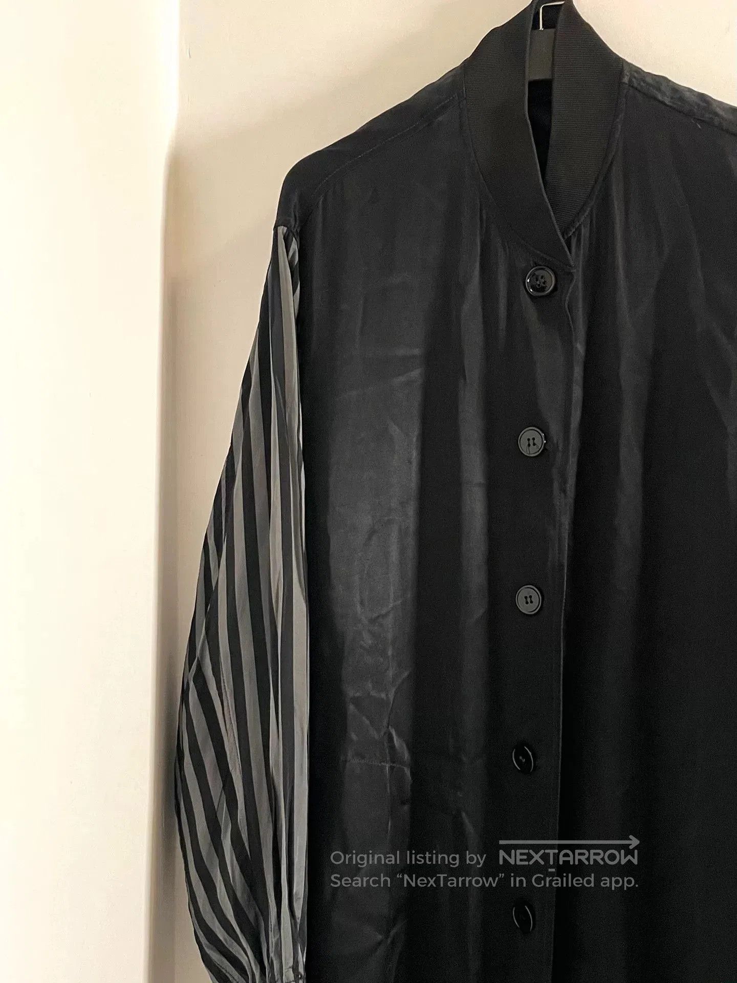 MM6 Maison Margiela Black Striped Long Coat. Size L / US 10 / IT 46 - 4 Thumbnail