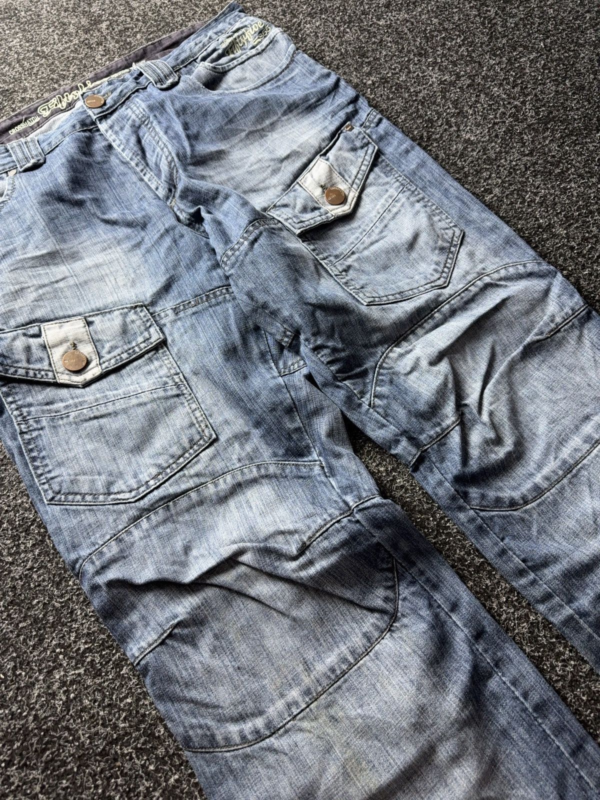 Vintage Y2K Retro Rap Cargo Denim Baggy Distressed Streetwear Size US 36 / EU 52 - 5 Thumbnail