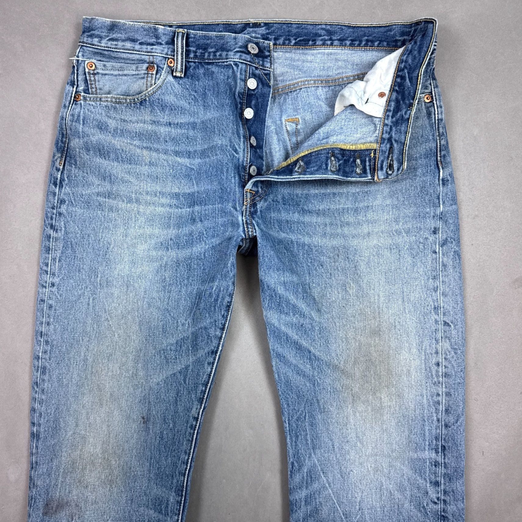 Levi's Levi's 501 Jeans Mens 36x34 Blue Button Fly Denim Pants Straight Classic" Size US 36 / EU 52 - 2 Thumbnail