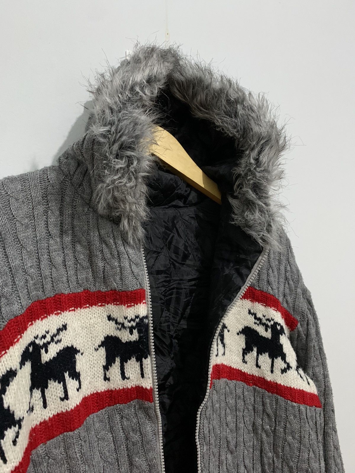 Beauty Beast × If Six Was Nine × Le Grande Bleu (L.G.B.) Fur knit hoodie ifsixwasnine lgb style Size US M / EU 48-50 / 2 - 5 Thumbnail