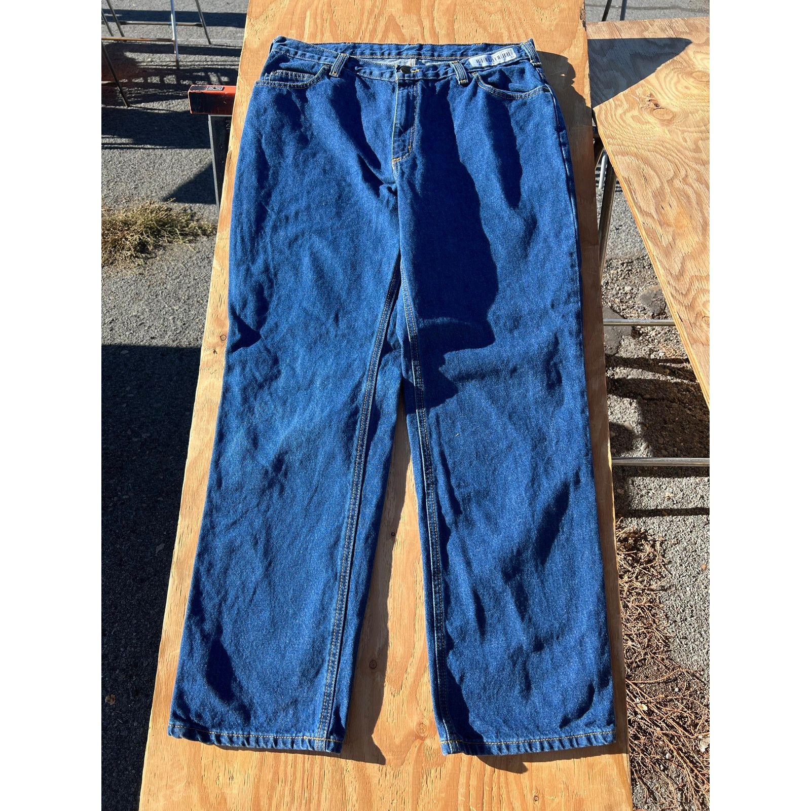 Carhartt Carhartt Mens Blue Denim Relaxed Fit Pants Jeans 36x32 Size US 36 / EU 52 - 2 Thumbnail
