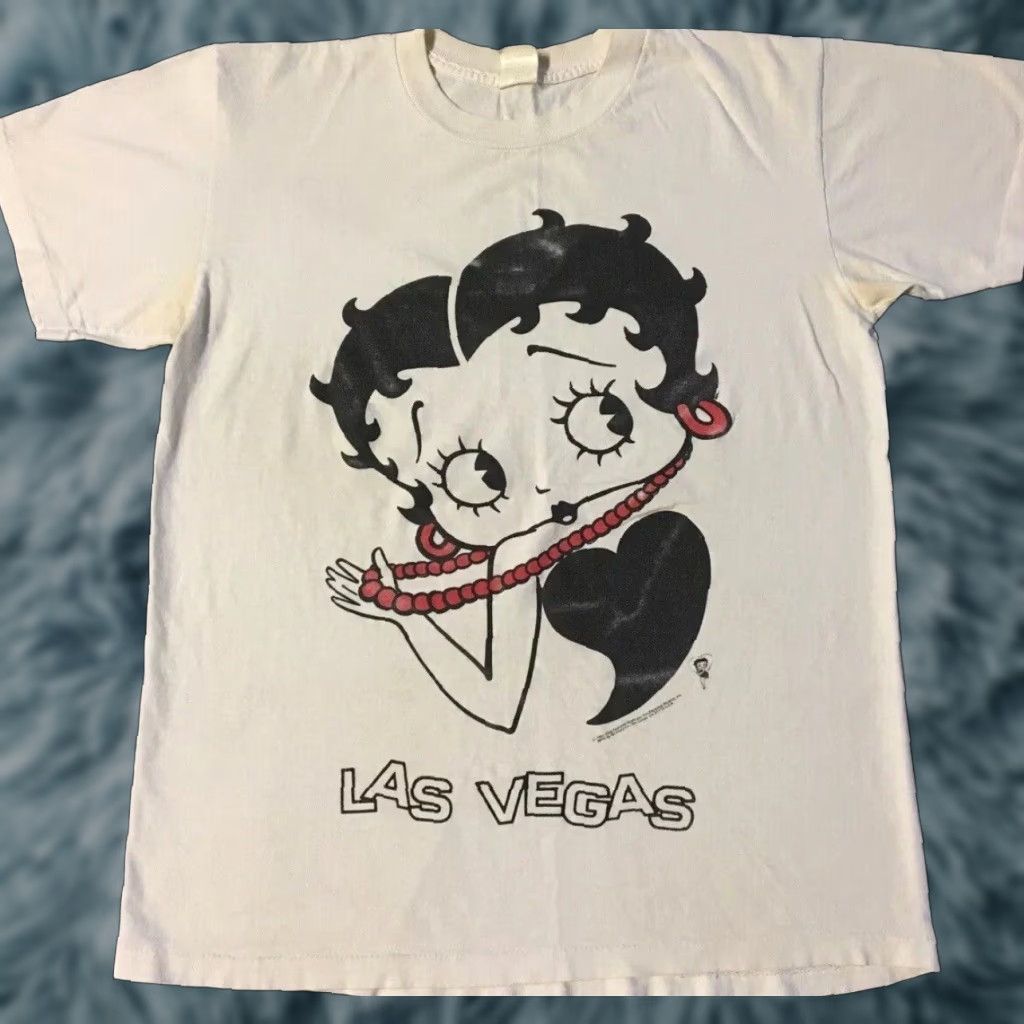 Vtg 90s Betty Boop Faded Las Vegas Shirt L Single Stitch Cartoon Funny TV Grunge