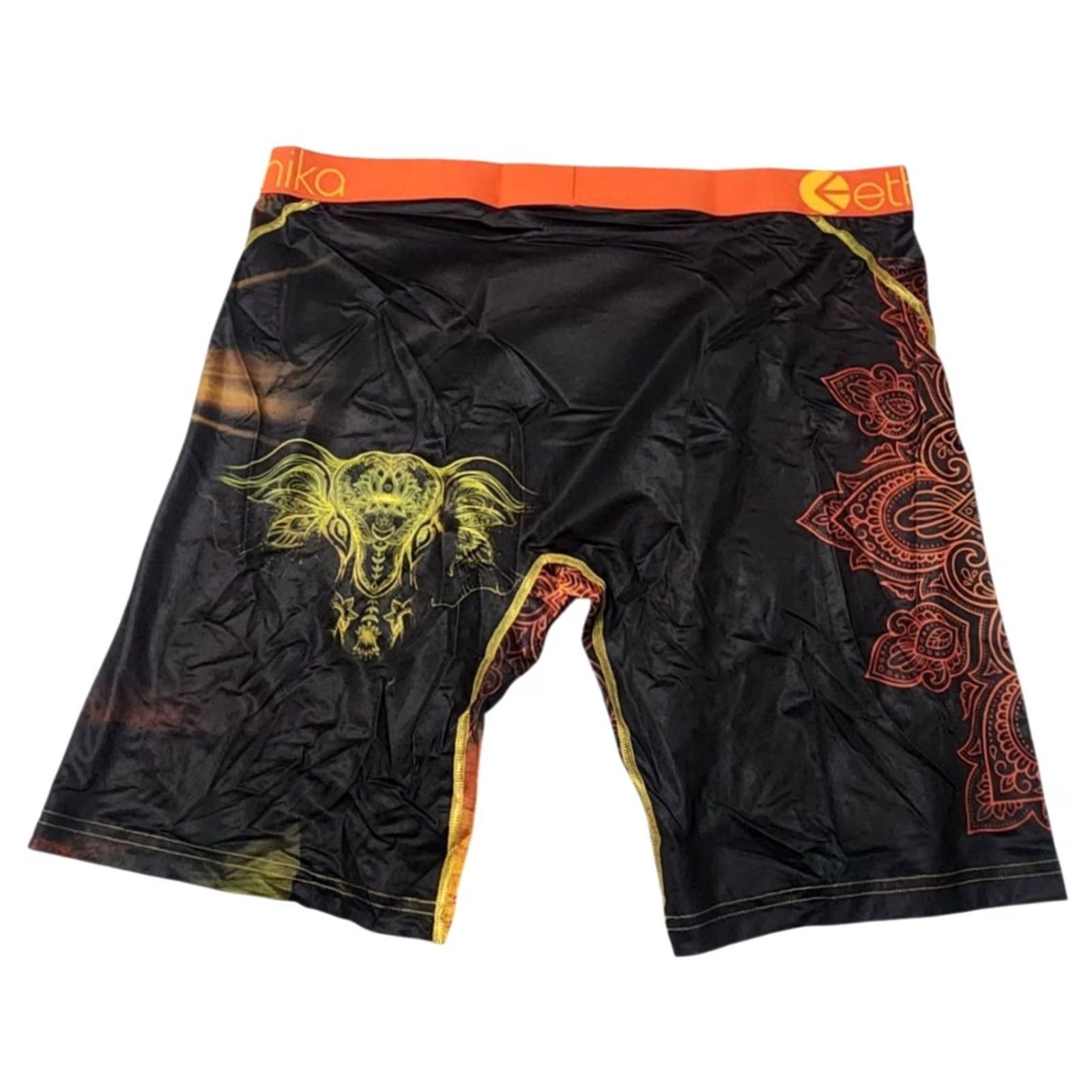 Vintage Ethika Mens Boxer Briefs The Staple Fit Elephant Orange Black 2XL Underwear Men's Boxer Briefs Size 48R - 2 Thumbnail
