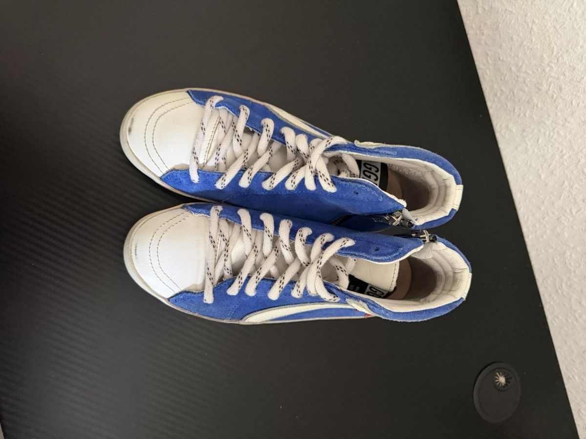 Golden Goose Golden Goose Slide High Top Sneakers Blue/White Red Star Size US 4 / IT 34 - 6 Thumbnail