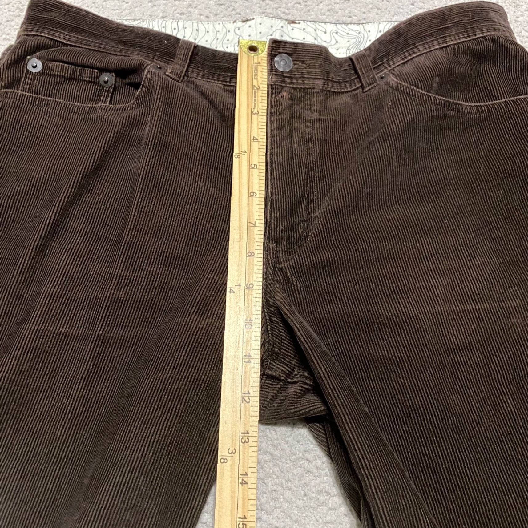 The North Face The North Face Mens Jeans 36 Dark Brown Corduroy Straight Mid Rise 5-Pocket Regular Inseam 30 In Winter Spring Fall Mens Brown 36 The North Face Jeans Size US 36 / EU 52 - 7 Thumbnail