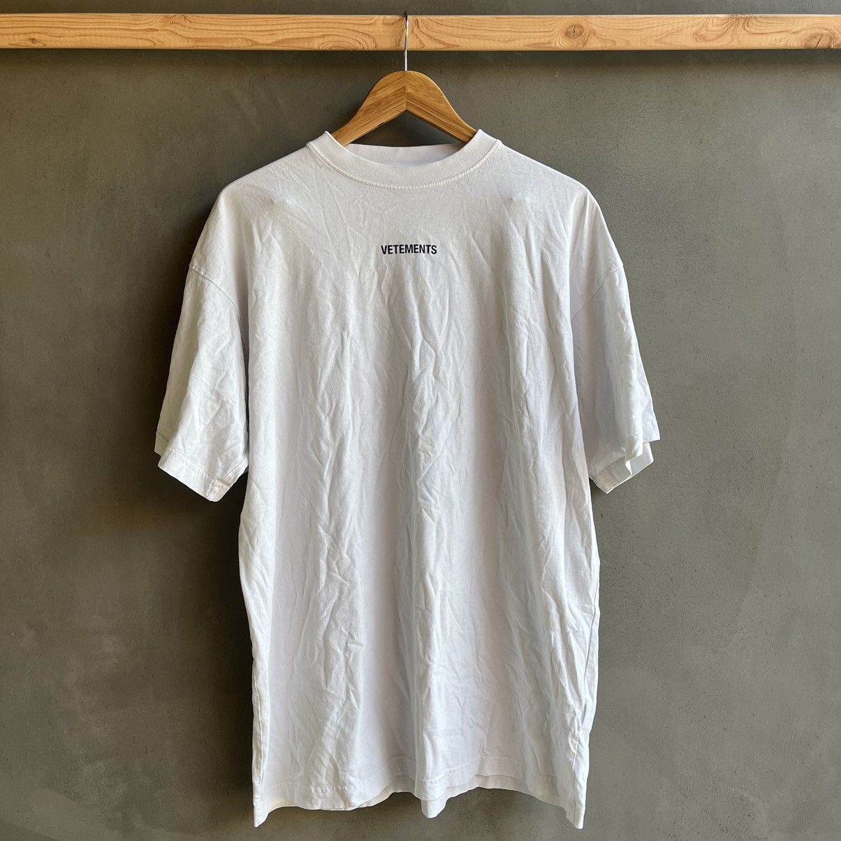 image of Vetements Logo Tee in White, Men's (Size XL)