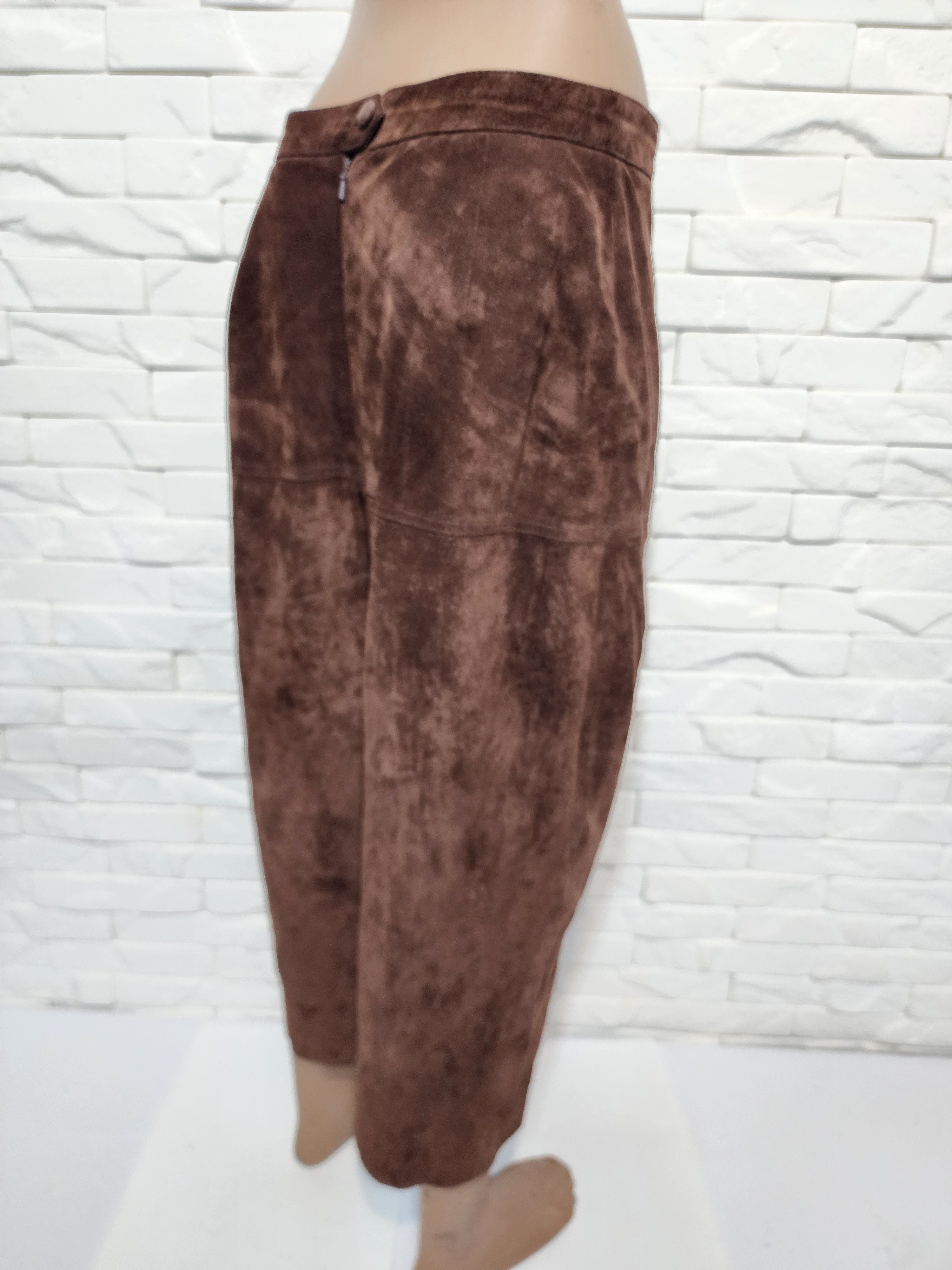 Genuine Leather Brown Suede Leather Skirt Size 30" / US 8 / IT 44 - 5 Thumbnail