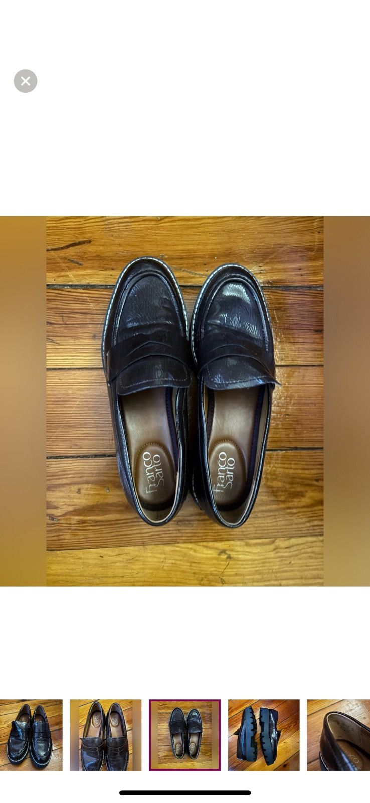 Franco Sarto Franco Sarto Brown Patent Leather Loafers Size: 8 Size US 8 / IT 38 - 2 Thumbnail