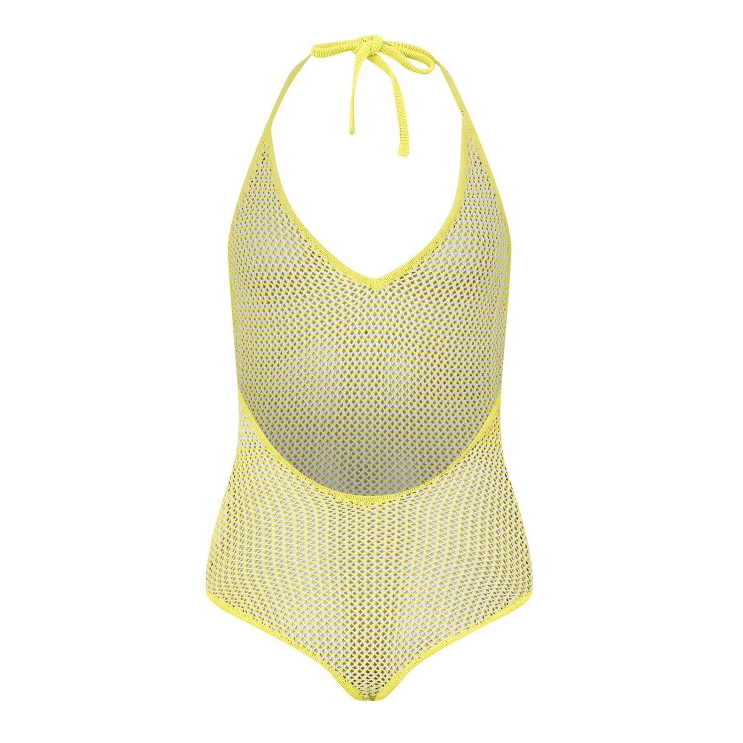Bottega Veneta Bottega Veneta Fishnet Halter Slim Fit Bodysuit in Green Size M / US 6-8 / IT 42-44 - 2 Thumbnail