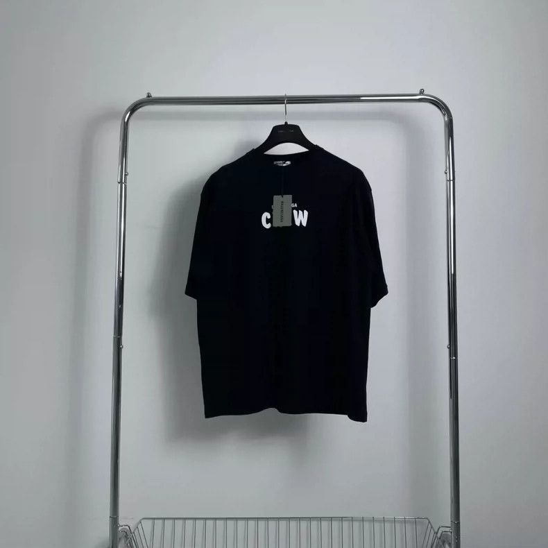 Balenciaga Balenciaga Crew Black Print Short Sleeve - dmc Size US L / EU 52-54 / 3 - 1 Thumbnail