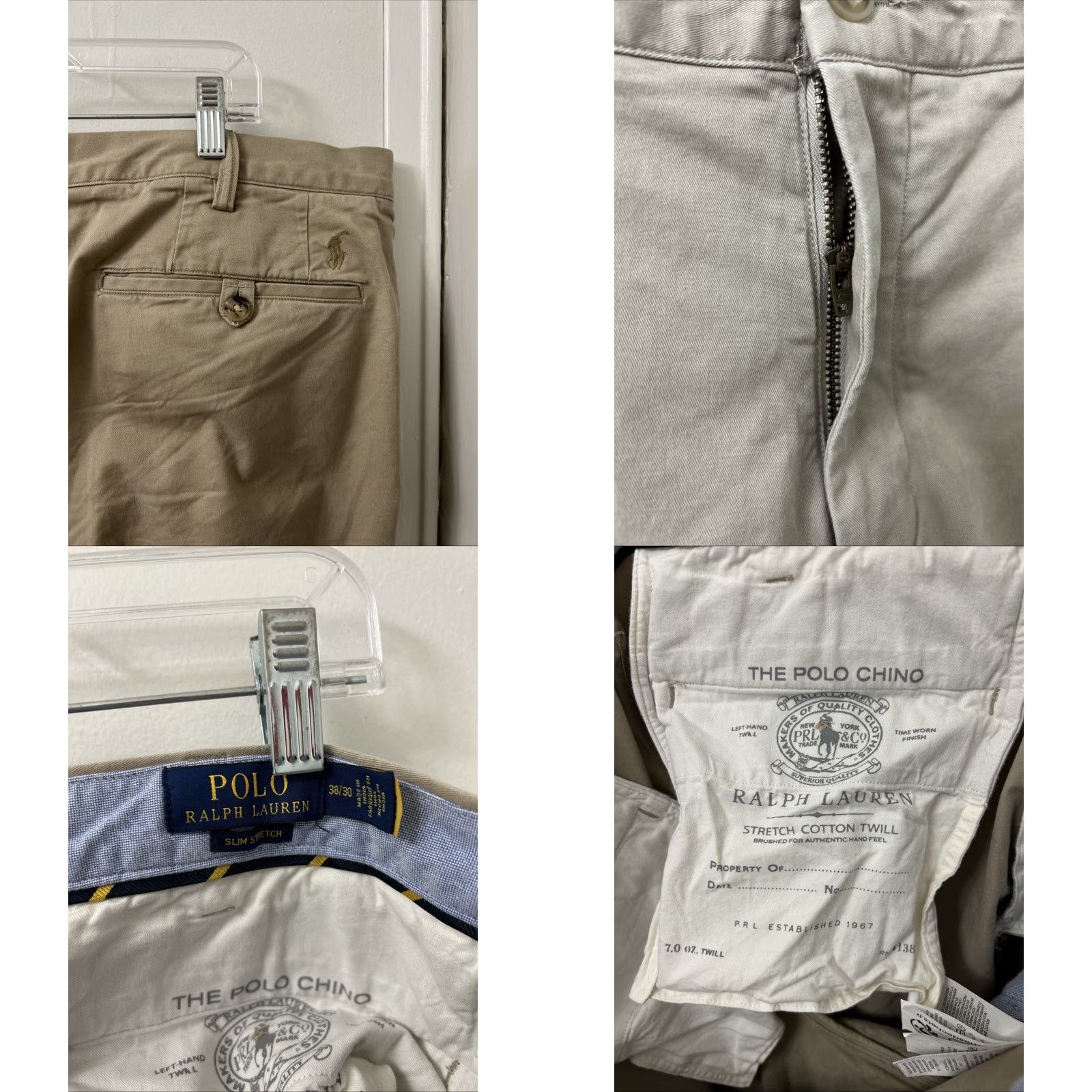 Polo Ralph Lauren Polo Ralph Lauren Chino Pants Mens 38x30 Tan Slim Stretch Cotton Twill Flat Front Zip Embroidered Logo Straight Leg Casual Workwear Size US M / EU 48-50 / 2 - 8 Thumbnail