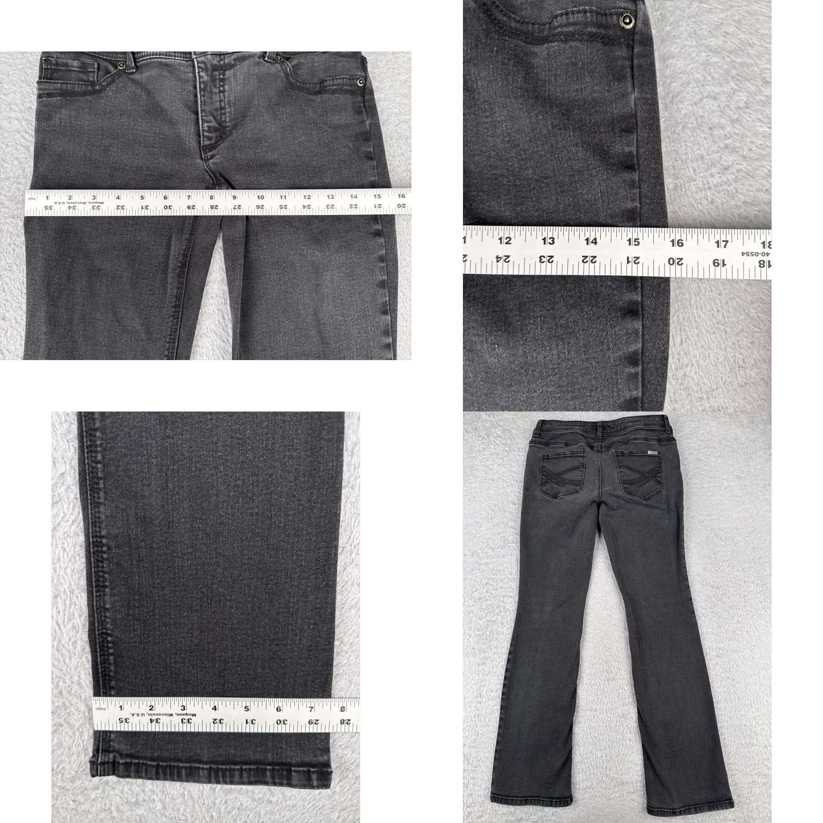 Vintage Chico's Jeans Women Black Bootcut Denim Cotton Blend 00 28x29 Regular Rise Mid 5-Pocket Logo Embroidered Button Jeans Womens Size 24" / US 00 / IT 34 - 9 Thumbnail