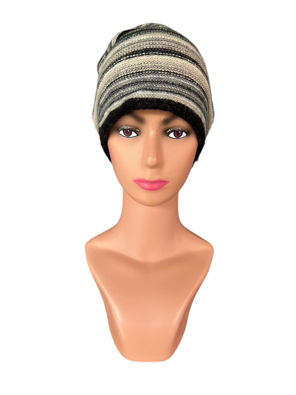 Kapital Stripe Crochet Knitted Vintage Japanese Beanie Hats Size ONE SIZE - 2 Thumbnail
