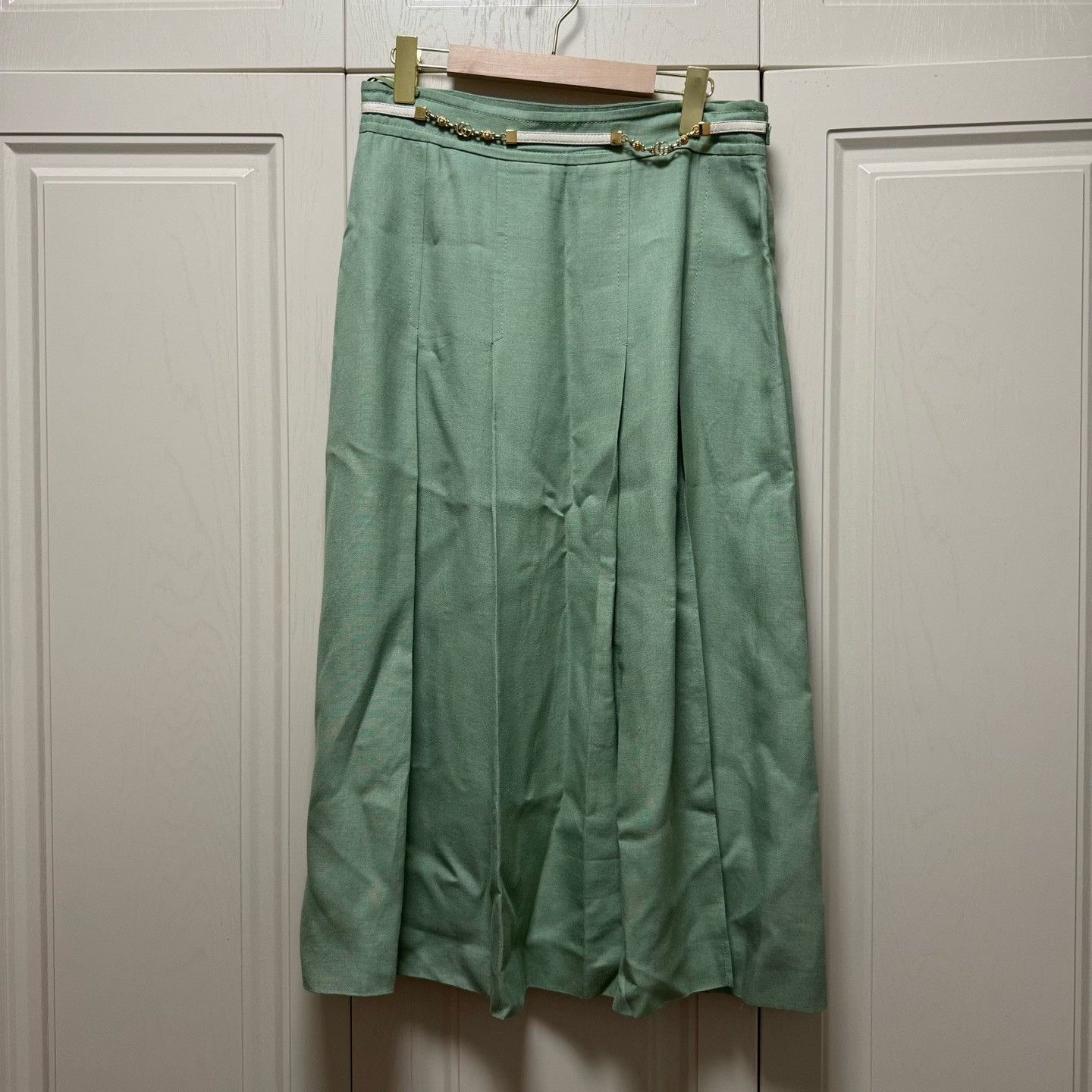 Gucci Gucci Green Horsebit Leather Patch Slit Skirt Size 32" / US 10 / IT 46 - 1 Thumbnail