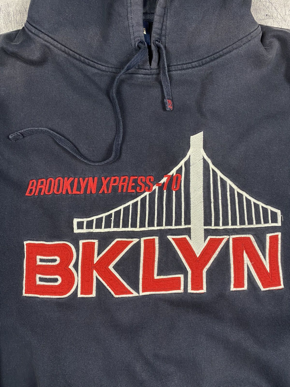 Vintage Vintage 90s Brooklyn New York Distressed Rap Hoodie Size US XXL / EU 58 / 5 - 10 Thumbnail