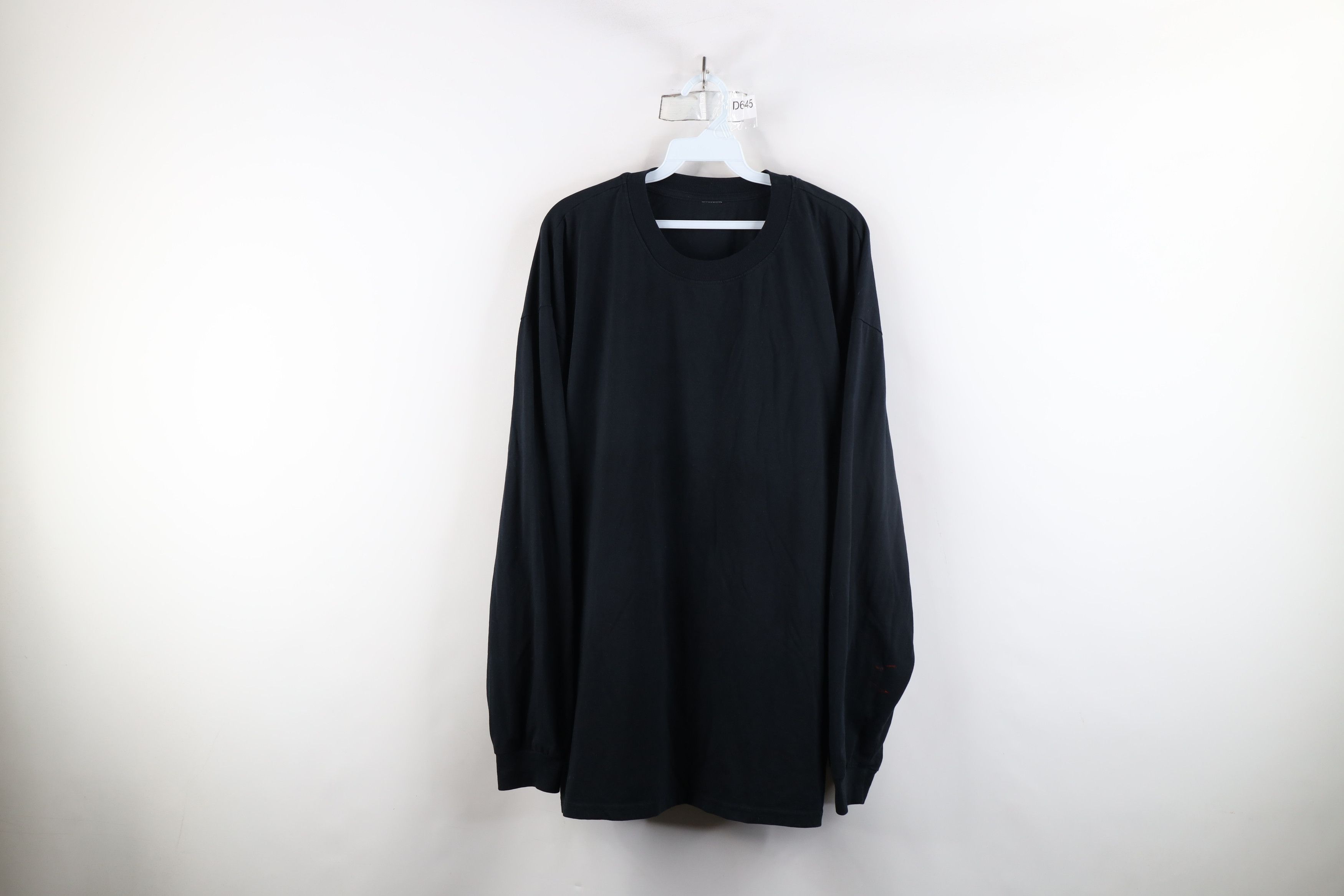Vintage Vintage 90s Streetwear Blank Faded Long Sleeve T-Shirt Black Size US XL / EU 56 / 4 - 1 Thumbnail