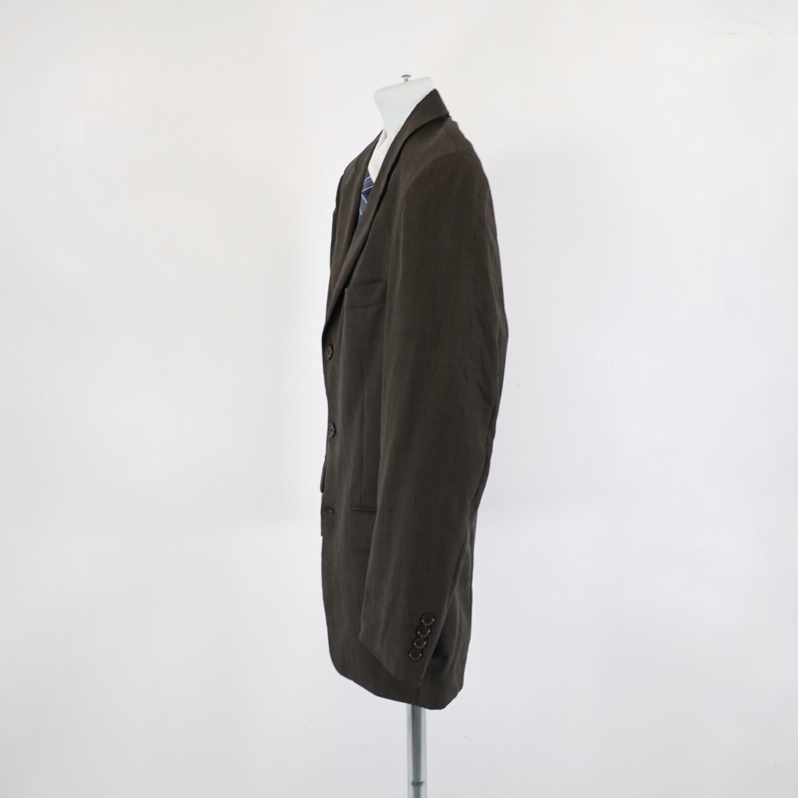 Designer Gianfranco Ruffini Italy Brown Check Super 100S Worsted Woo Size 38R - 5 Thumbnail