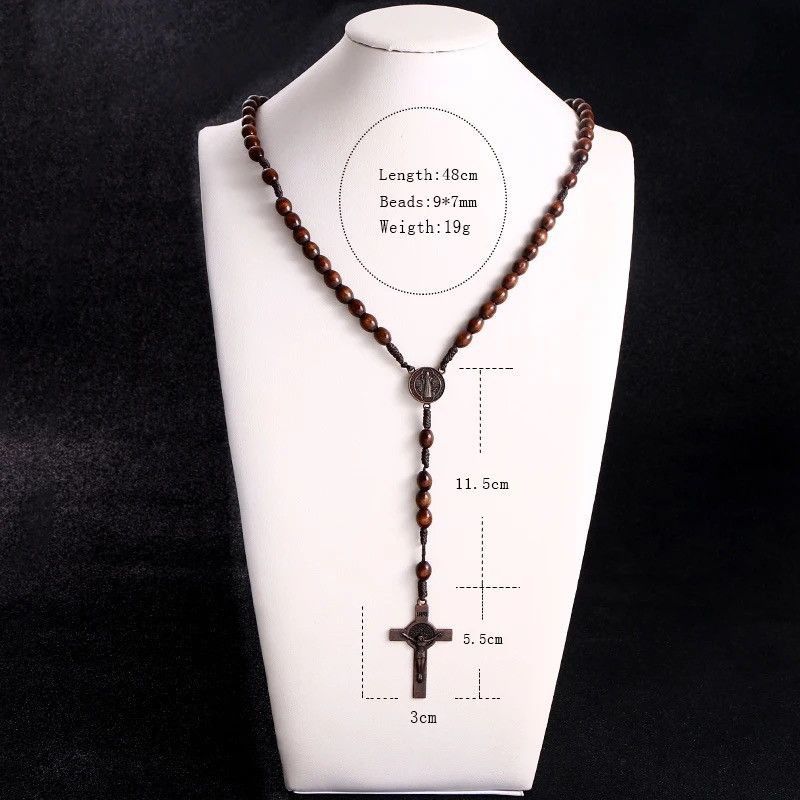 Jewelry Saint Benedict Rosary Necklace Chain Catholic Church Jesus Size ONE SIZE - 6 Thumbnail