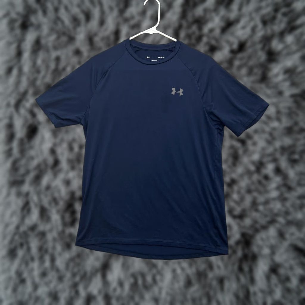 Under Armour Under Armour Shirt Mens Medium Navy Blue Tech Tee Athletic Lightweight Polyester Size US M / EU 48-50 / 2 - 1 Thumbnail