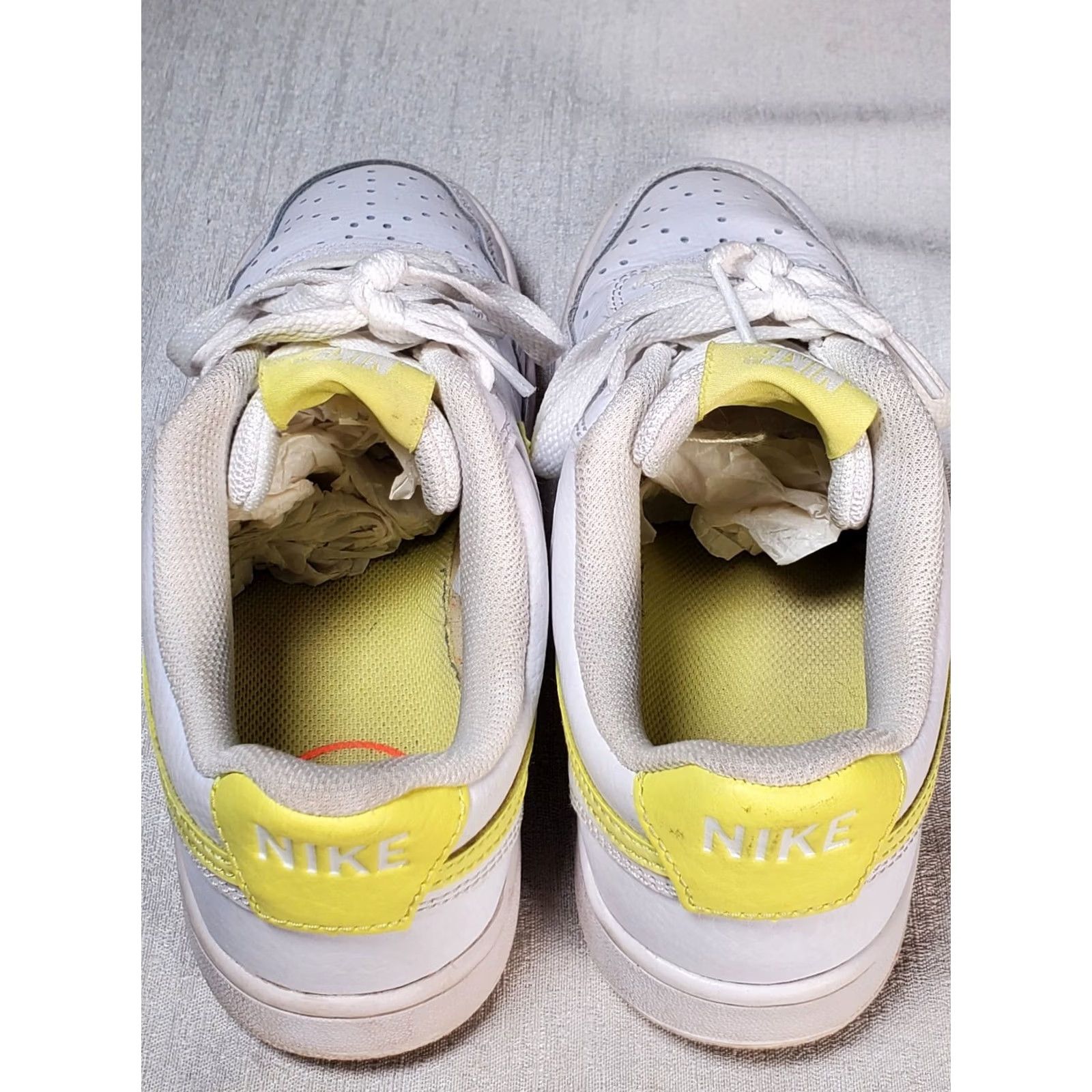 Nike Nike Court Vision White Zitron Leather Low Top Sneakers Women's US 7.5 Shoes Light Yellow White Size M / US 6-8 / IT 42-44 - 7 Thumbnail