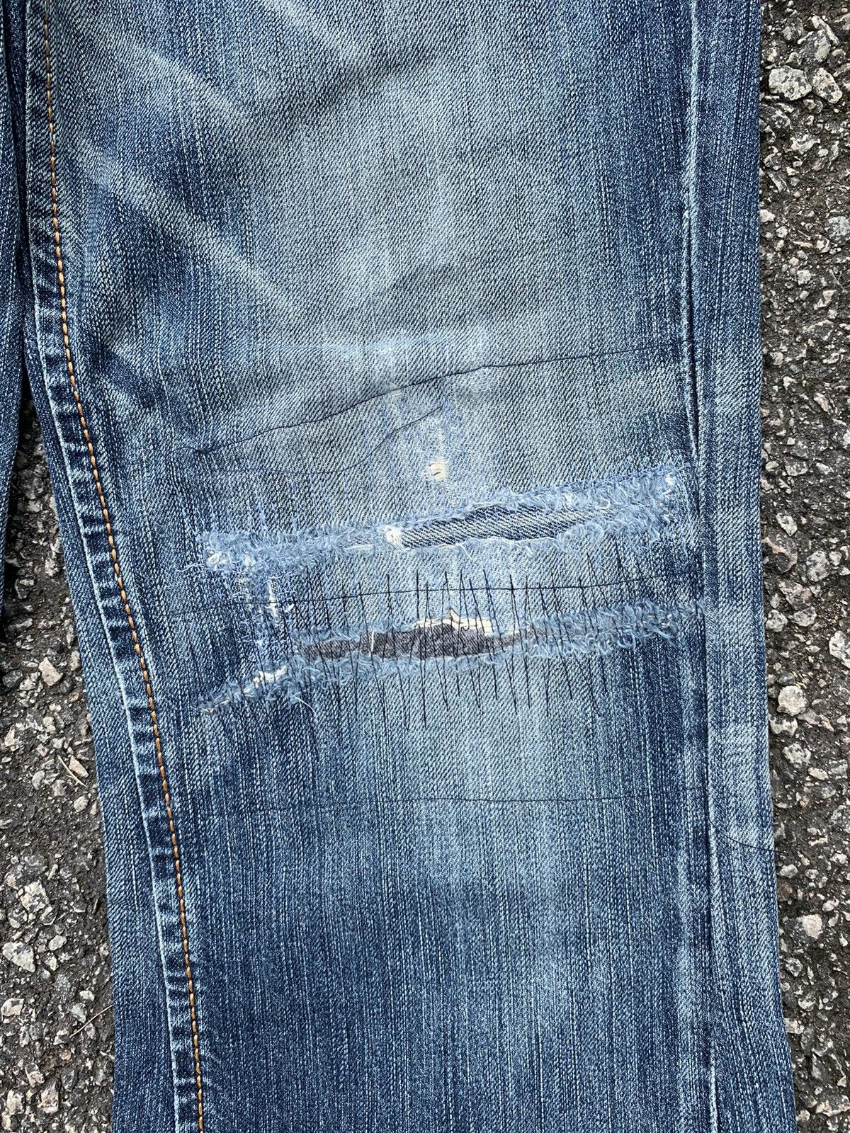 Kapital FLARE EDWIN XV MUDMAX FADED & RUSTY DISTRESSED DENIM Size US 32 / EU 48 - 17 Thumbnail