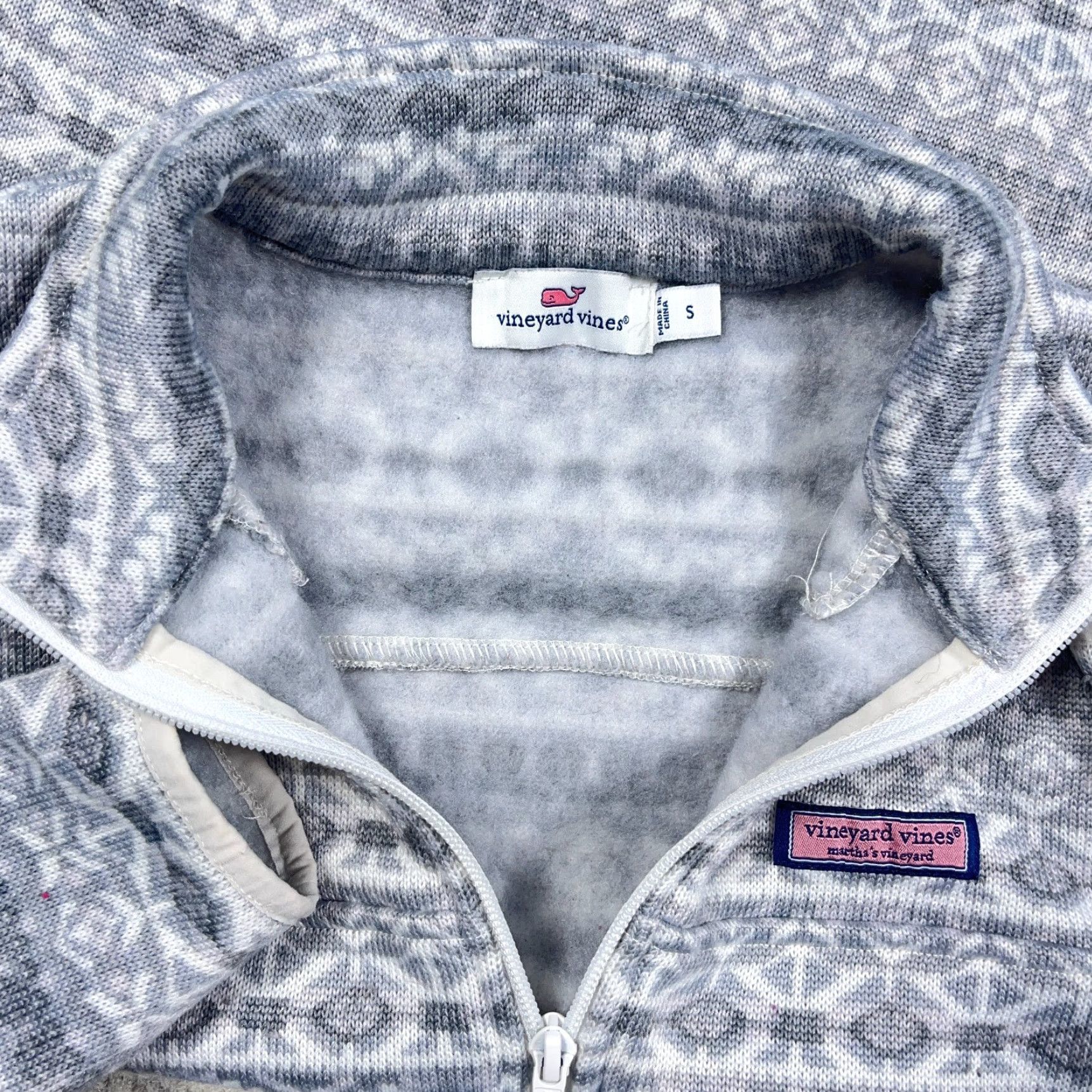 Vineyard Vines Vineyard Vines Sweater Women Small Gray Pullover Quarter Zip Sweatshirt Size S / US 4 / IT 40 - 3 Thumbnail