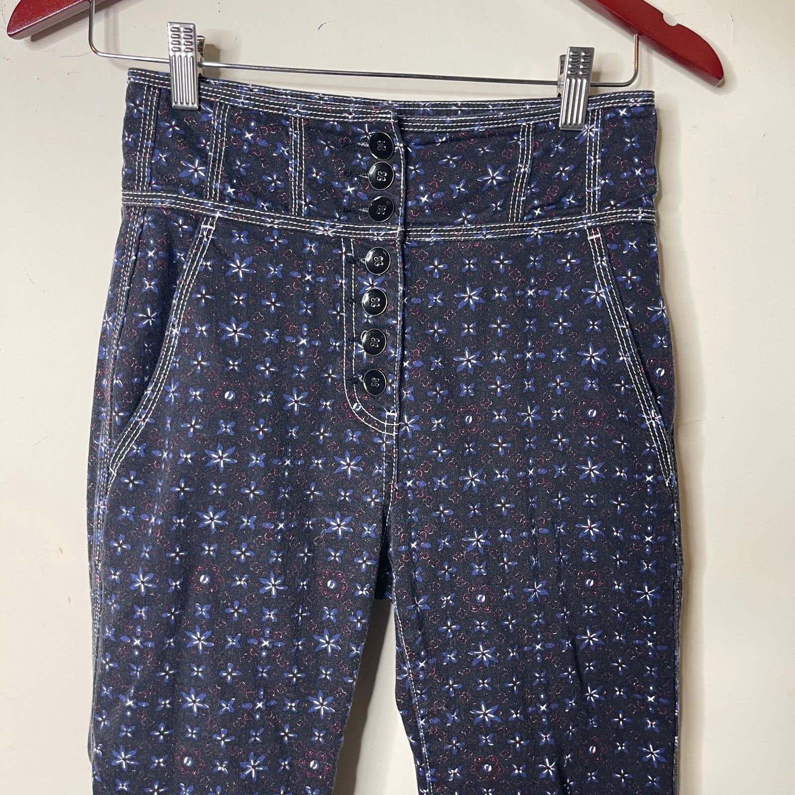 Ulla Johnson ULLA JOHNSON High waist cropped wide leg Ellis Jeans Floral Size 27" / US 4 / IT 40 - 5 Thumbnail