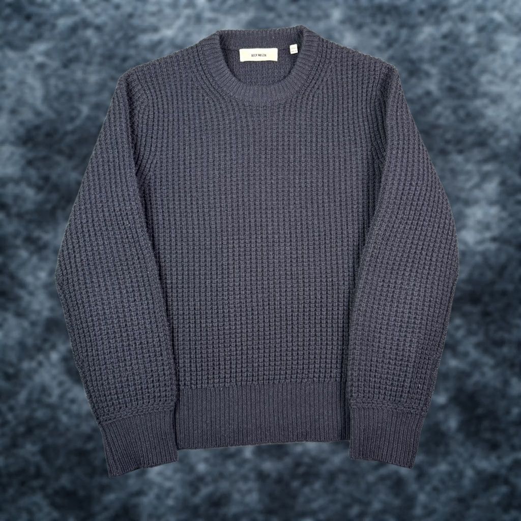 Buck Mason VINTAGE Buck Mason Herdsman Crew Sweater Mens M Dark Navy Merino Wool Cashmere Blend Size US M / EU 48-50 / 2 - 1 Thumbnail