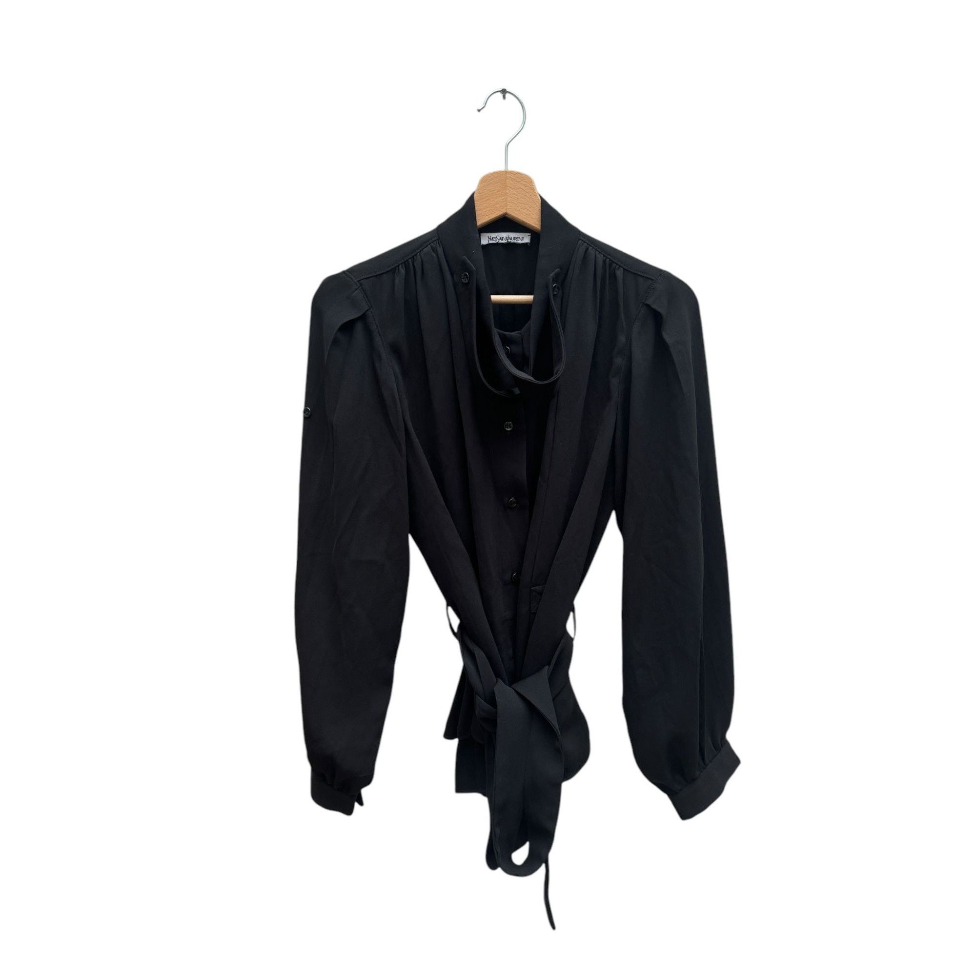 Yves Saint Laurent Black Wide Shirt Size XL / US 12-14 / IT 48-50 - 2 Thumbnail