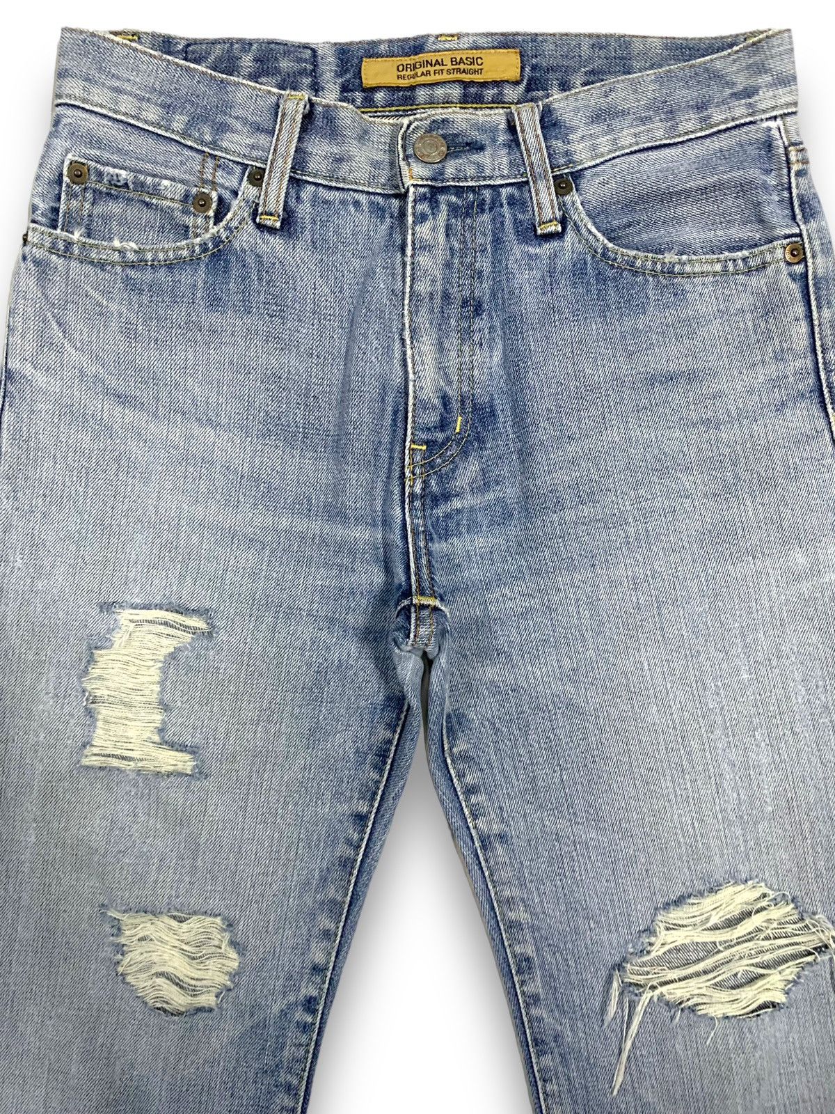 Undercover × Uniqlo Vintage Uniqlo S002 Blue Wash Distressed Grunge Jeans Size US 29 - 3 Thumbnail