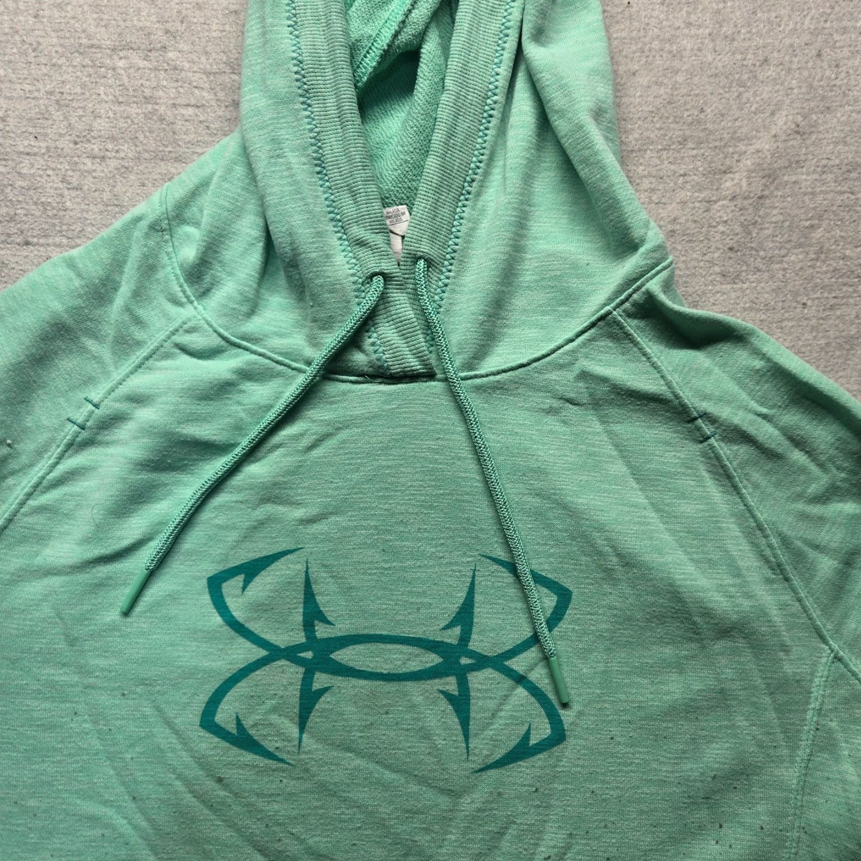 Under Armour Under Armour Hoodie Pullover Sweatshirt Green Logo Raglan Sleeve Women M Long Sleeve Casual Fall Spring Winter Pockets Size M / US 6-8 / IT 42-44 - 2 Thumbnail