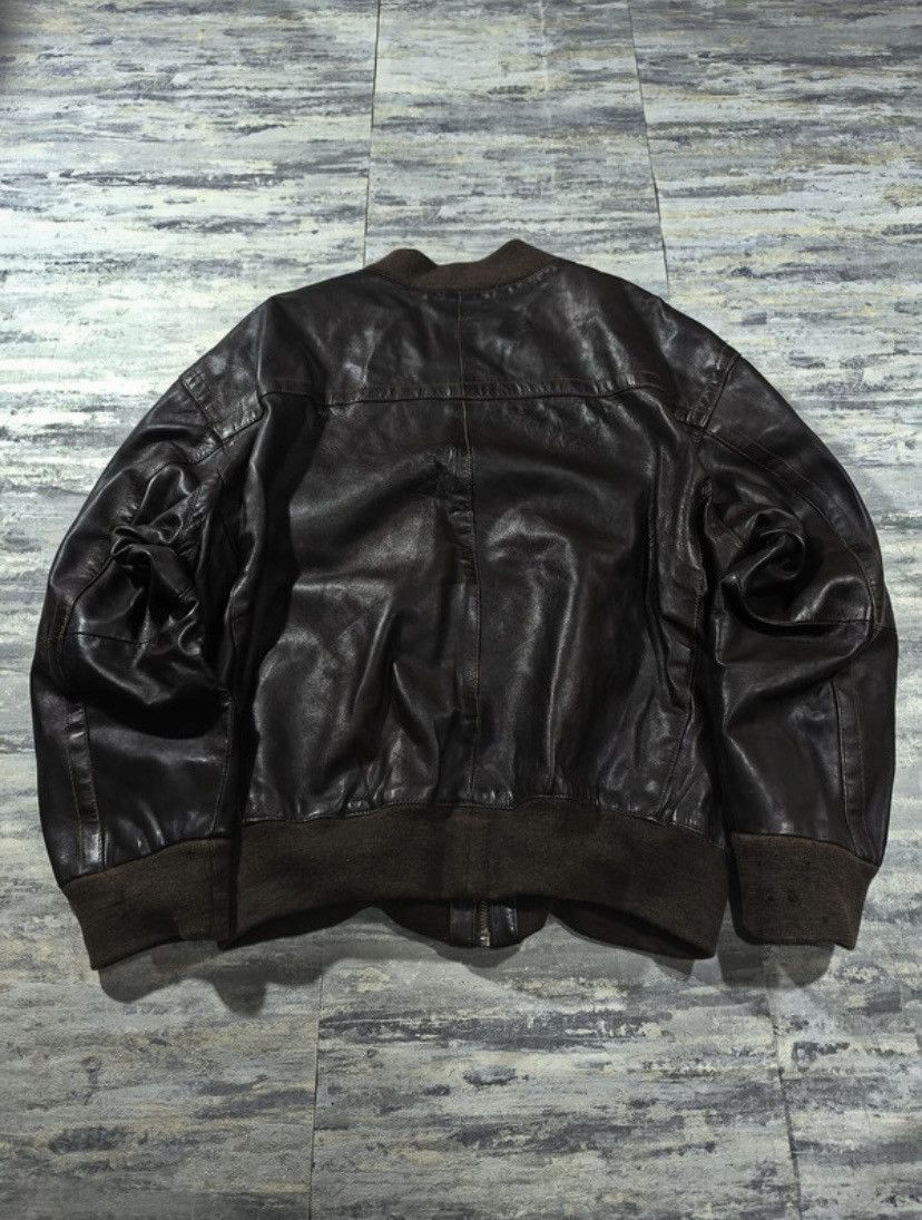 Genuine Leather Vintage 90s leather bomber jacket Size US M / EU 48-50 / 2 - 5 Thumbnail