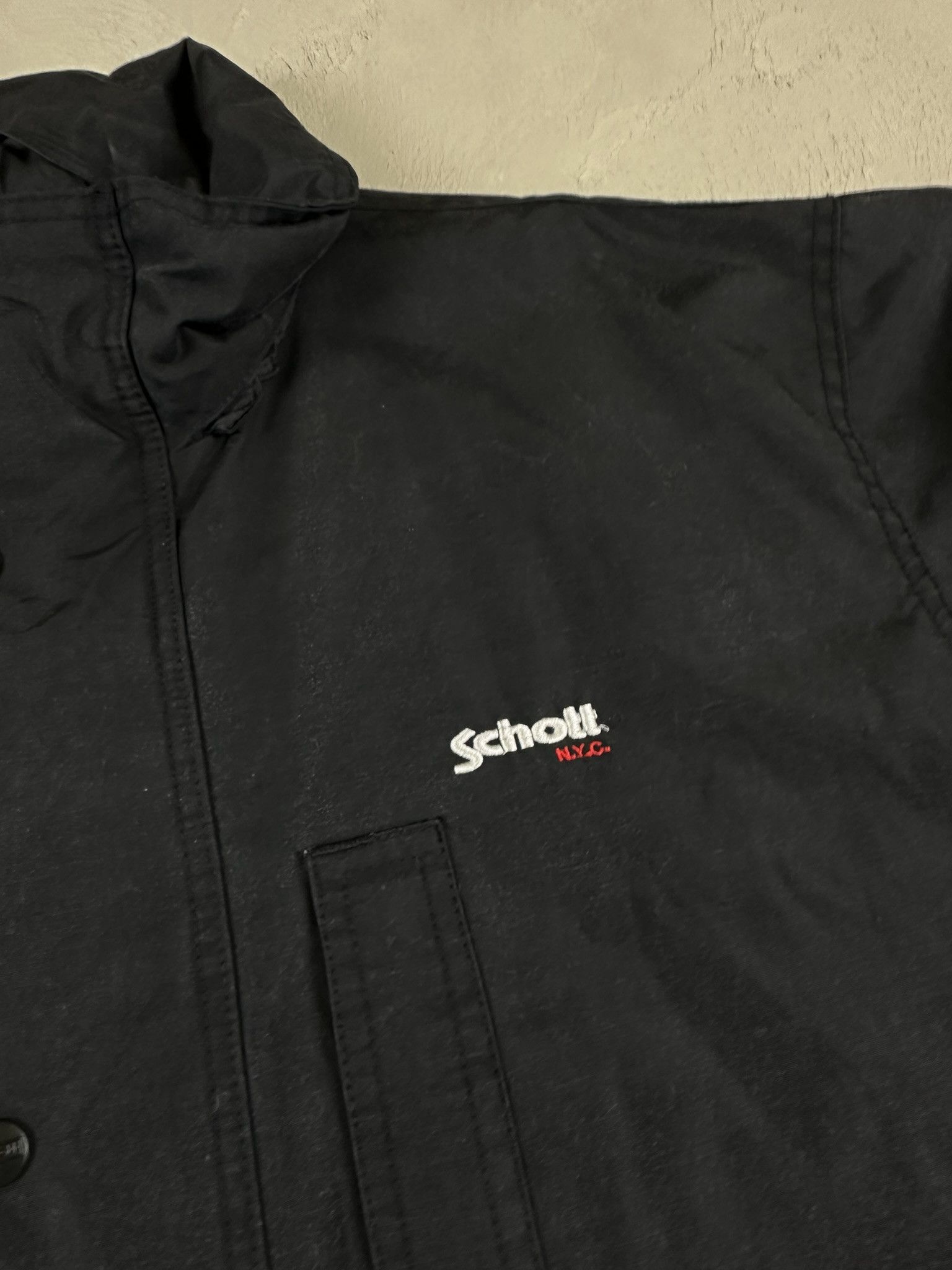 Schott Vintage Schott Nylon Long Logo Military Jacket Size US XL / EU 56 / 4 - 8 Thumbnail