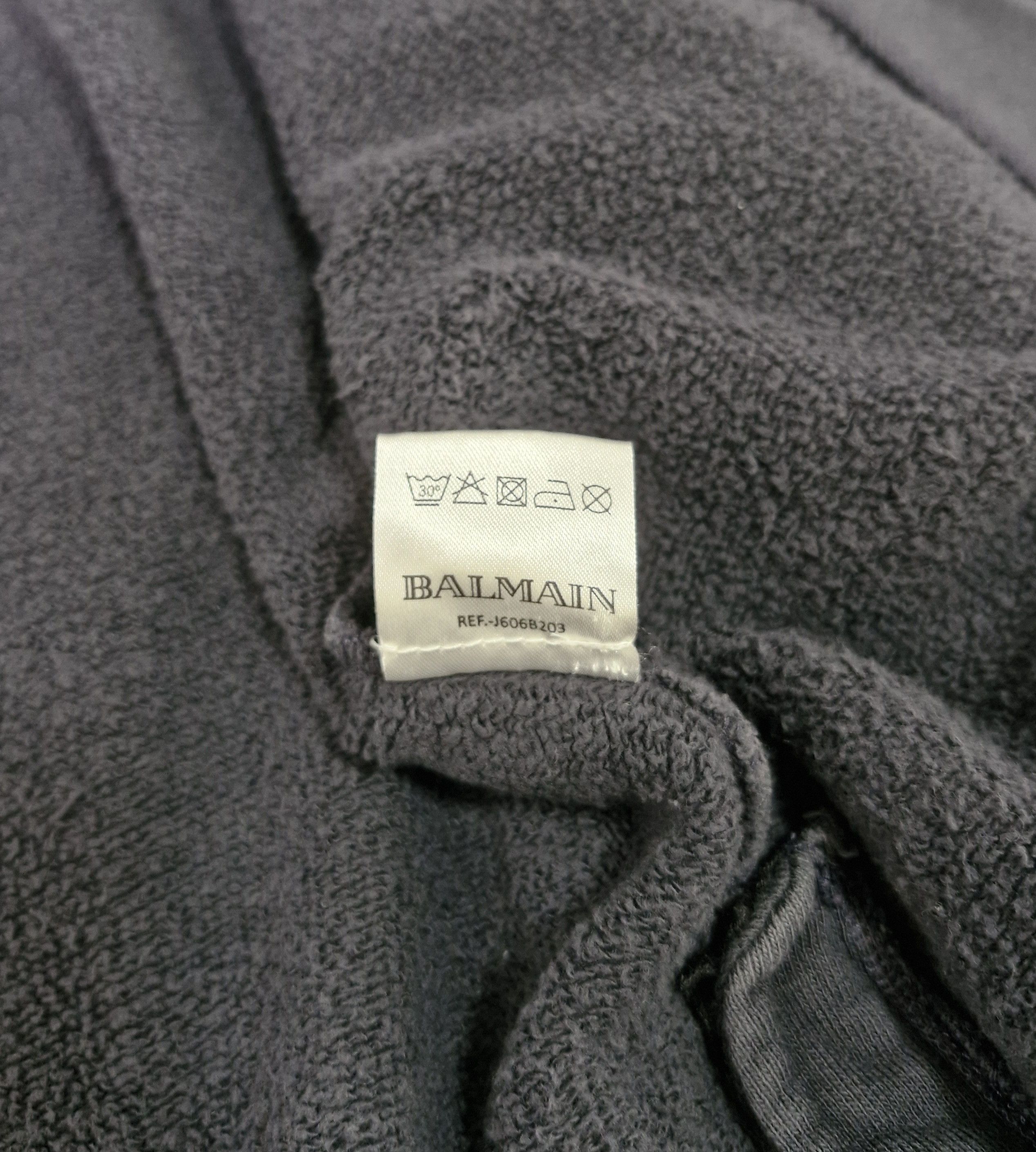 Balmain SS10 Balmain Decarnin Faded Black Distressed Hoodie Size US XS / EU 42 / 0 - 9 Thumbnail