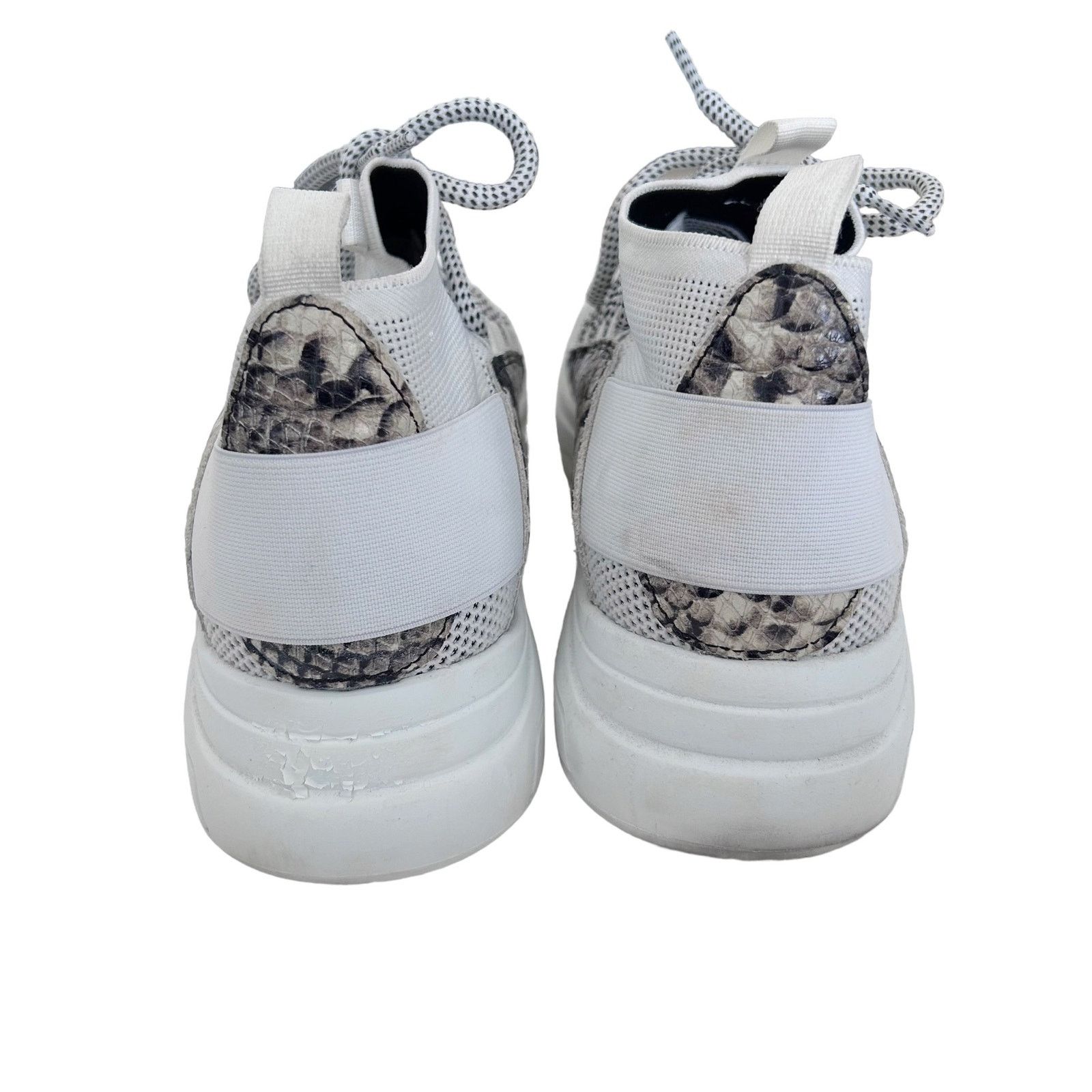 Roberto Cavalli Roberto Cavalli White Snakeskin Chunky Sock Sneakers Sz 11 Size US 11 / IT 41 - 5 Thumbnail