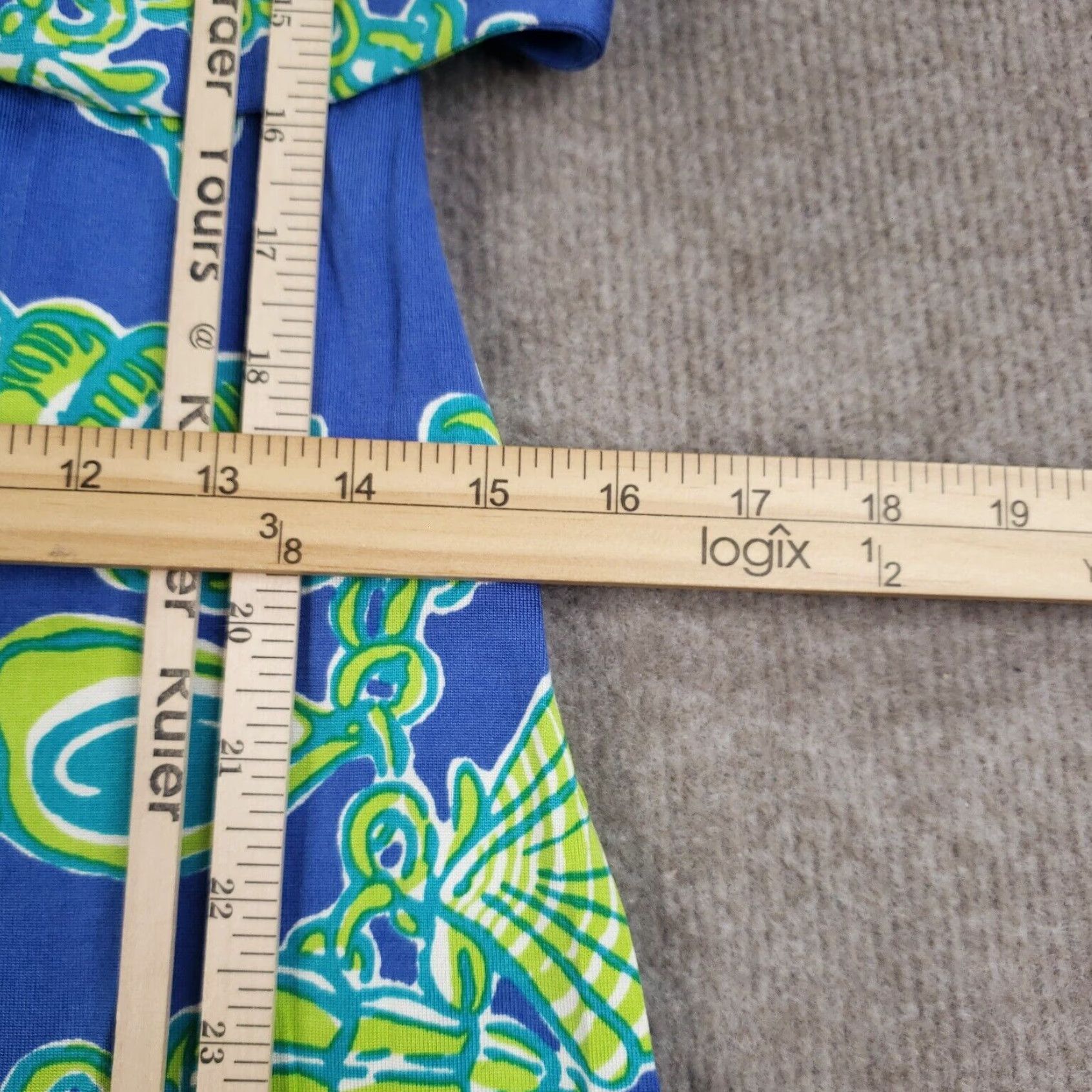 Lilly Pulitzer Lilly Pulitzer Womens One Shoulder Dress Small Blue Green Size S / US 4 / IT 40 - 4 Thumbnail