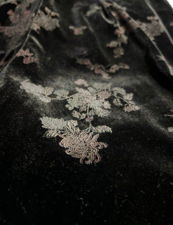 Other VTG Roxy Floral Crushed Velour Straight Leg Pants – Size S Size 26" / US 2 / IT 38 - 3 Thumbnail