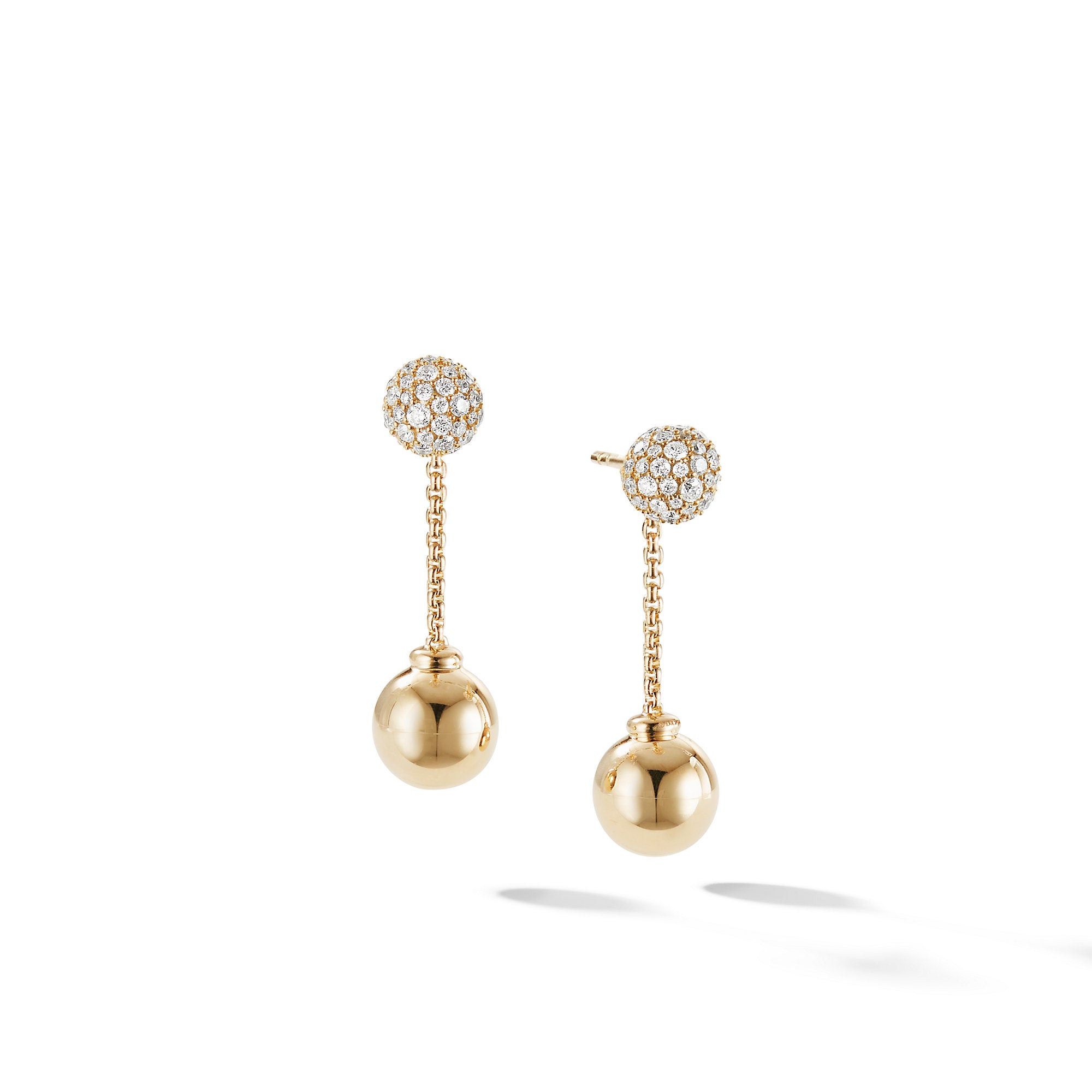 David Yurman o1w1db10325 Earrings in 18K Yellow Gold with Pave Diamonds Size ONE SIZE - 1 Thumbnail