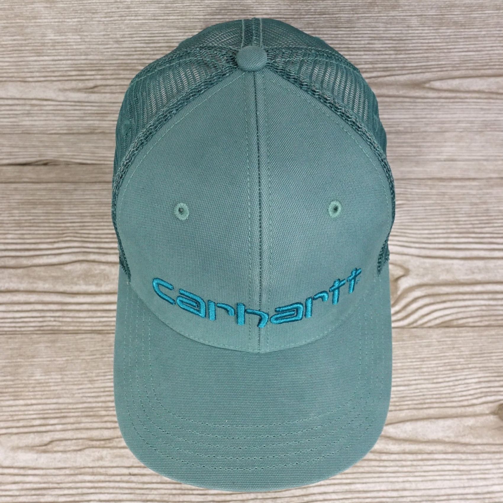 Carhartt Carhartt Green Canvas Vented Adjustable Snapback Baseball Hat Cap - Unisex Adults, Casual Hat, Green, Adjustable, Solid, 90s? Size ONE SIZE - 3 Thumbnail