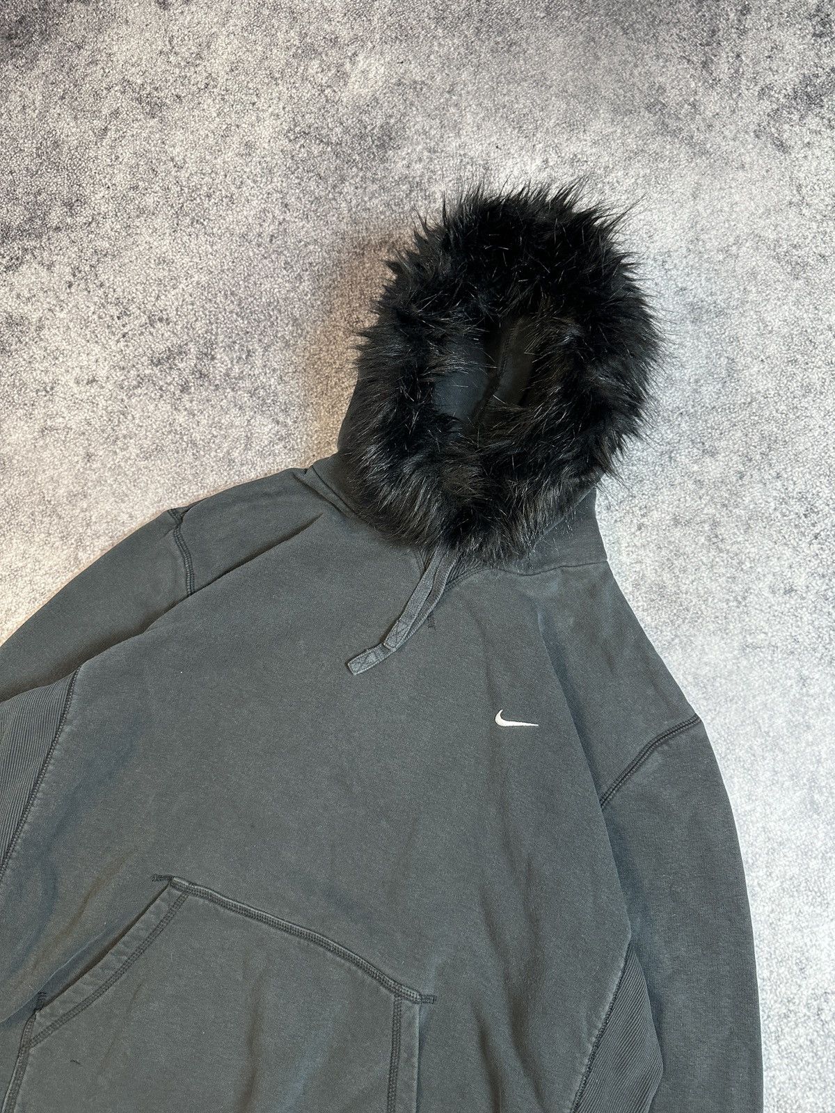 Nike Y2K Opium Nike Fur Hoodie Alt Streetwear Rare Casual 2XL USA Size US XXL / EU 58 / 5 - 3 Thumbnail