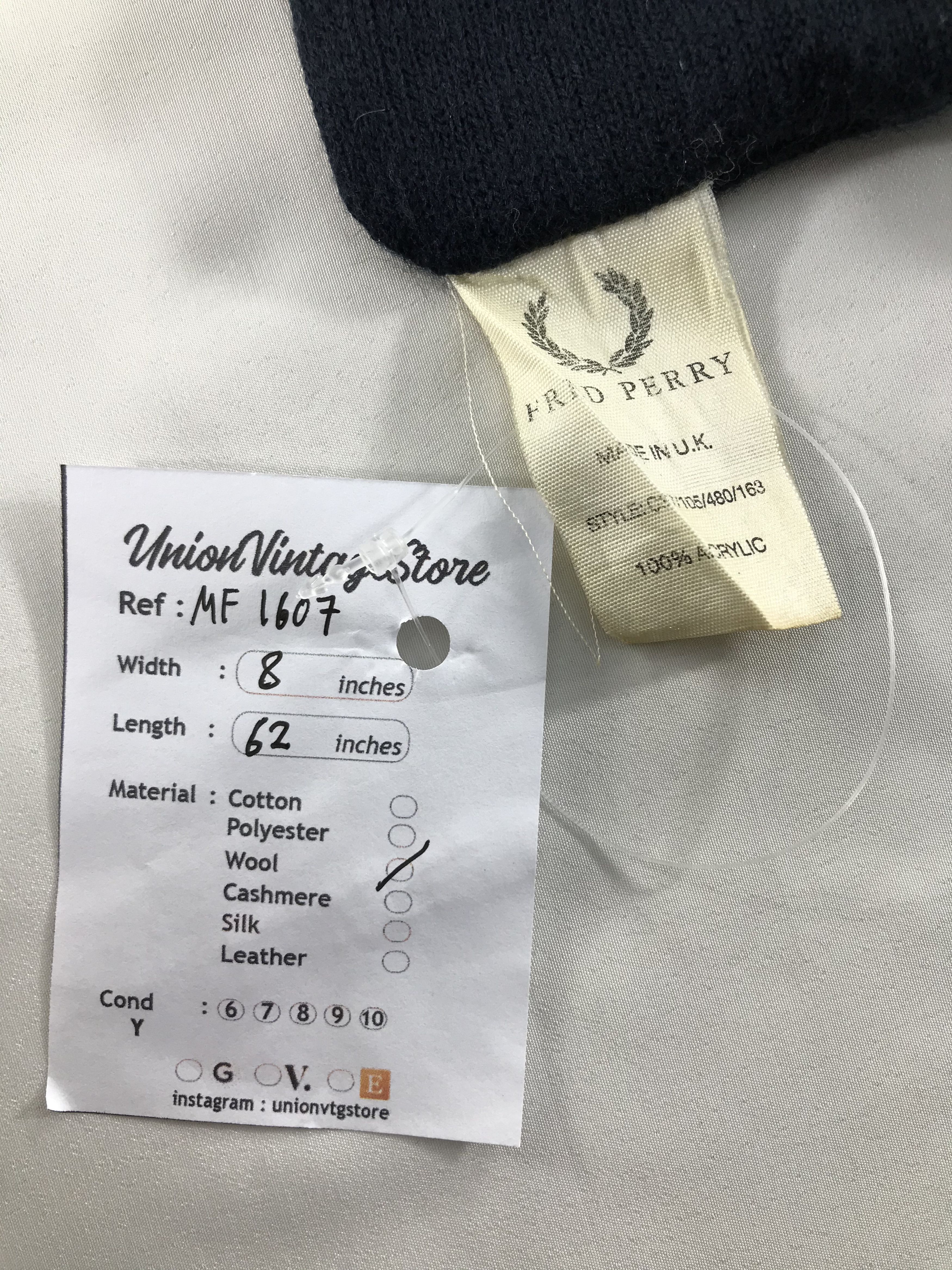 Fred Perry Vintage Fred Perry Scarf/Muffler/Neckwear MF1607 Size ONE SIZE - 6 Thumbnail