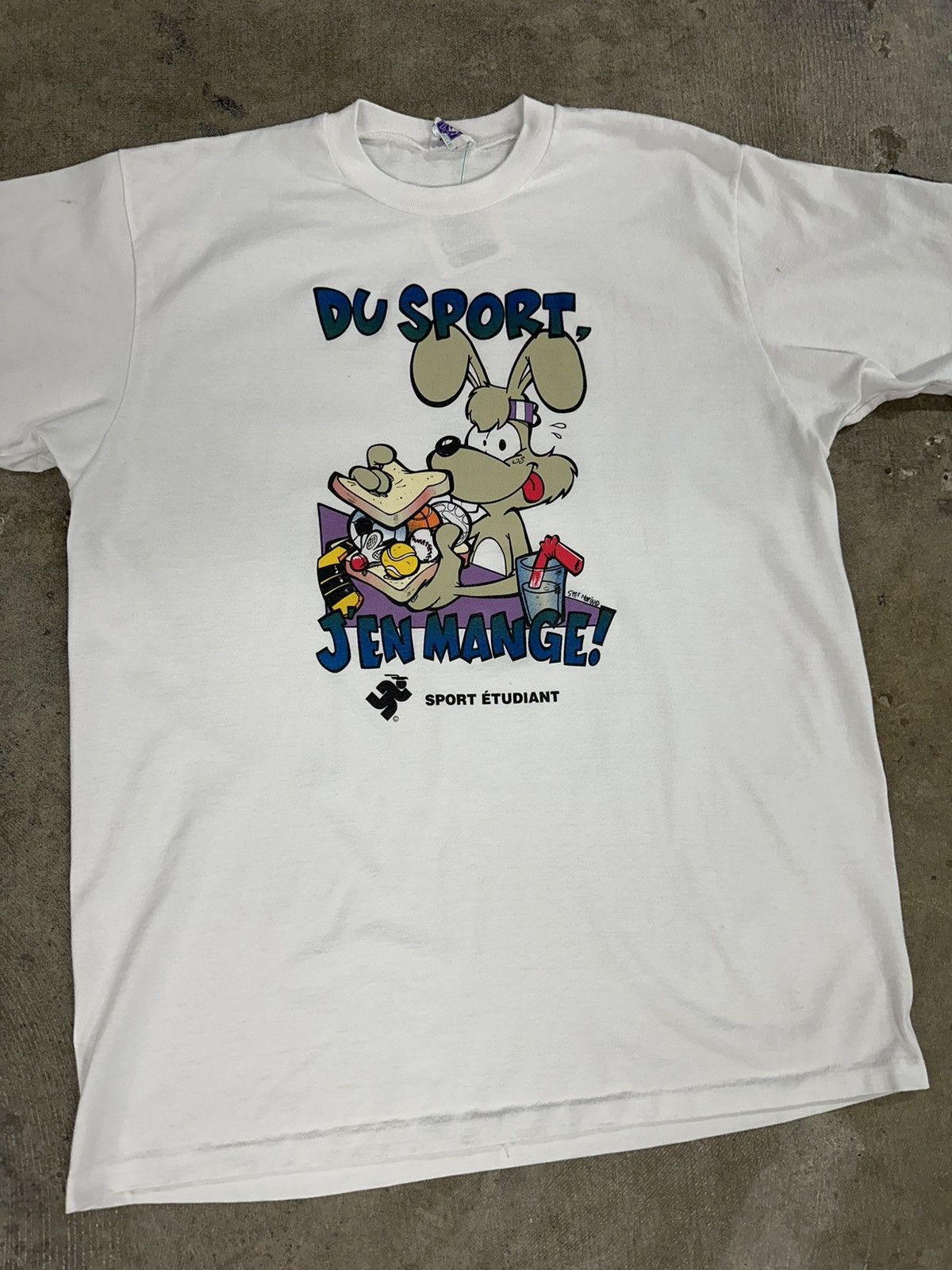 Cartoon Network × Vintage Vintage 90s Du Sport Jen Mange Cartoon T-Shirt Size US XXL / EU 58 / 5 - 3 Thumbnail