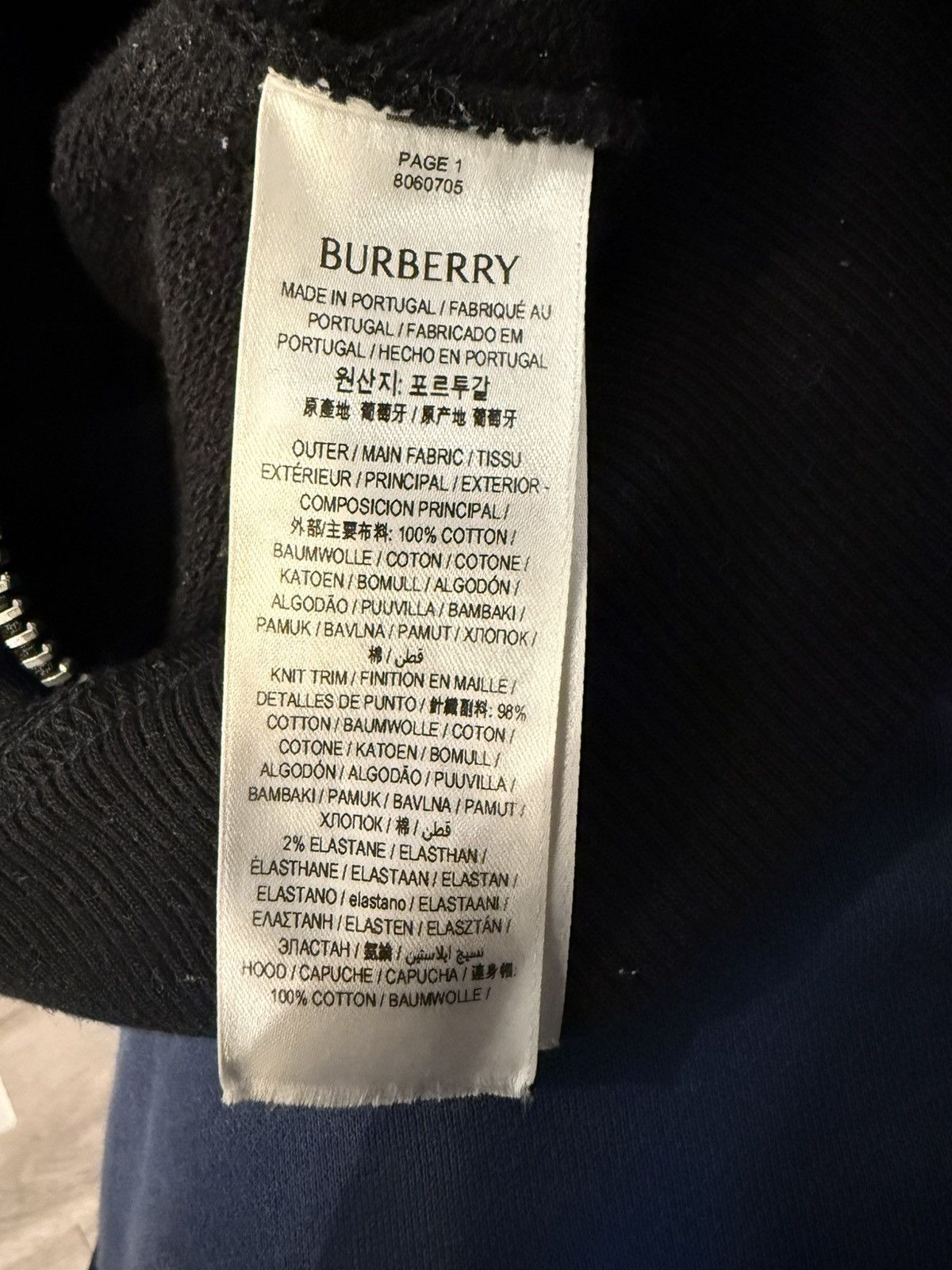 Burberry Burberry Black Check Hood Cotton Zip Hoodie Size US M / EU 48-50 / 2 - 4 Thumbnail