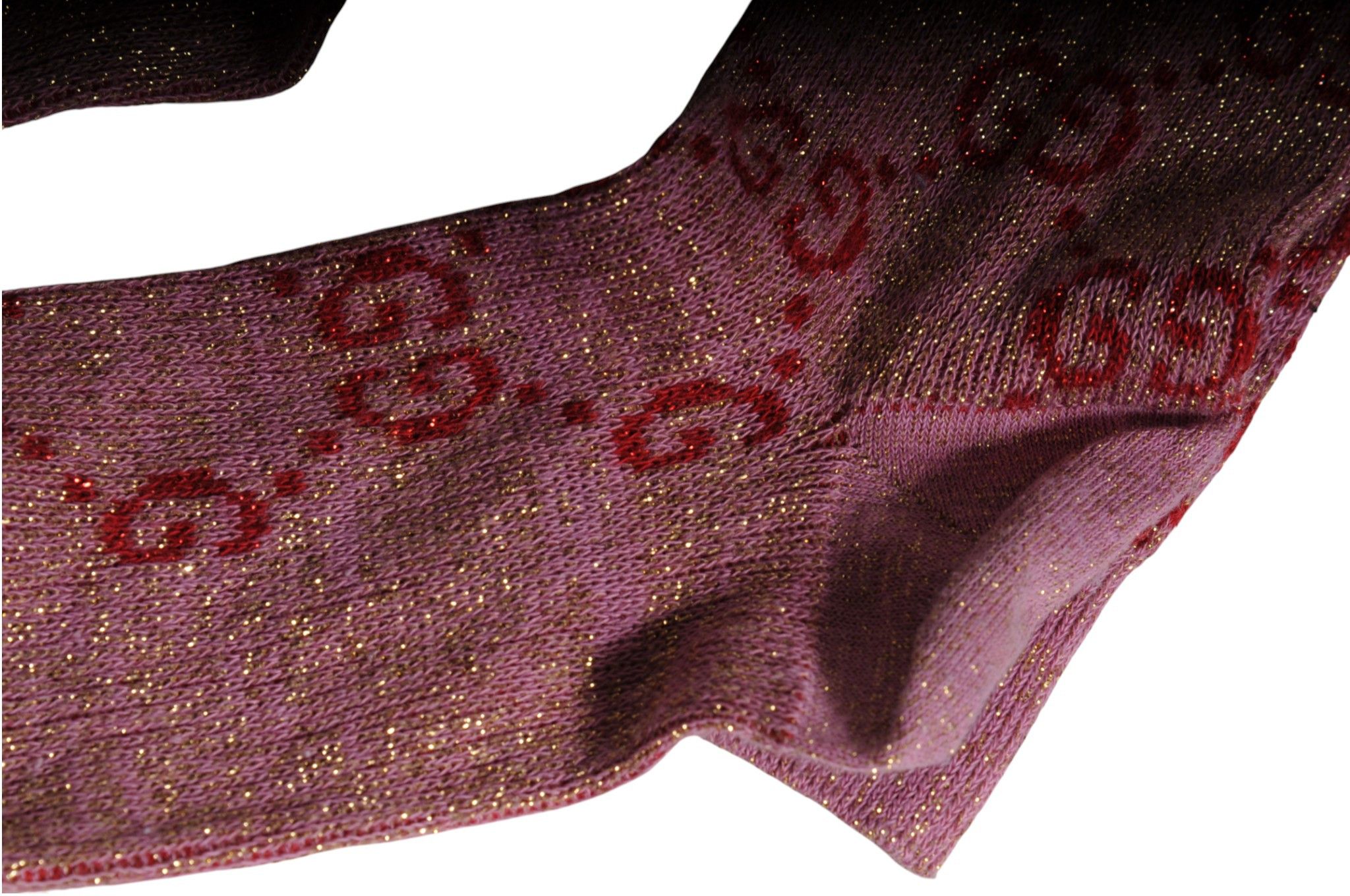 Gucci Glittery GG Logo Monogram Socks Size Small Pink Red Size ONE SIZE - 9 Thumbnail