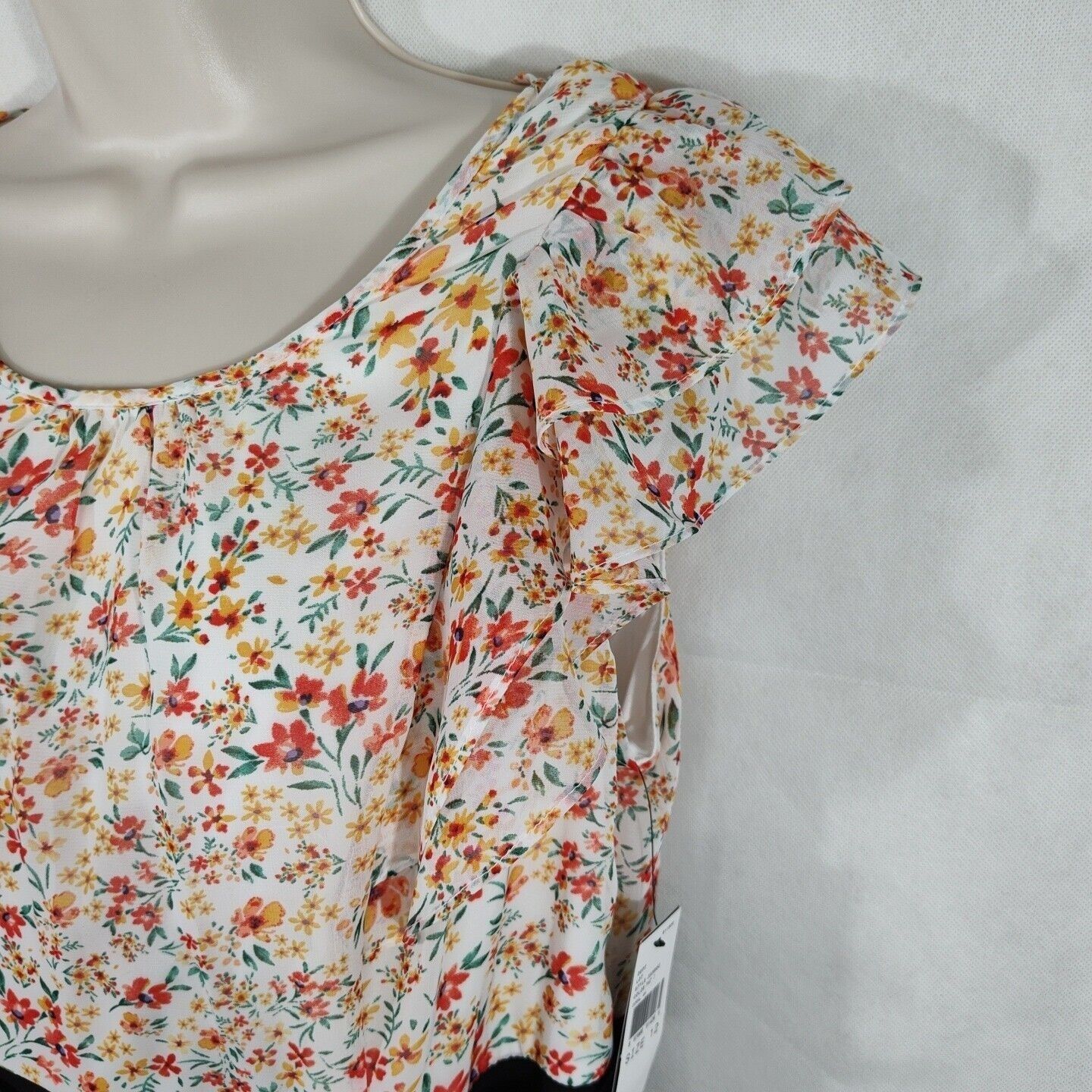 Alyx Alyx White Orange Black Belted Ruffle Sheath Dress Size 12 Size XL / US 12-14 / IT 48-50 - 6 Thumbnail