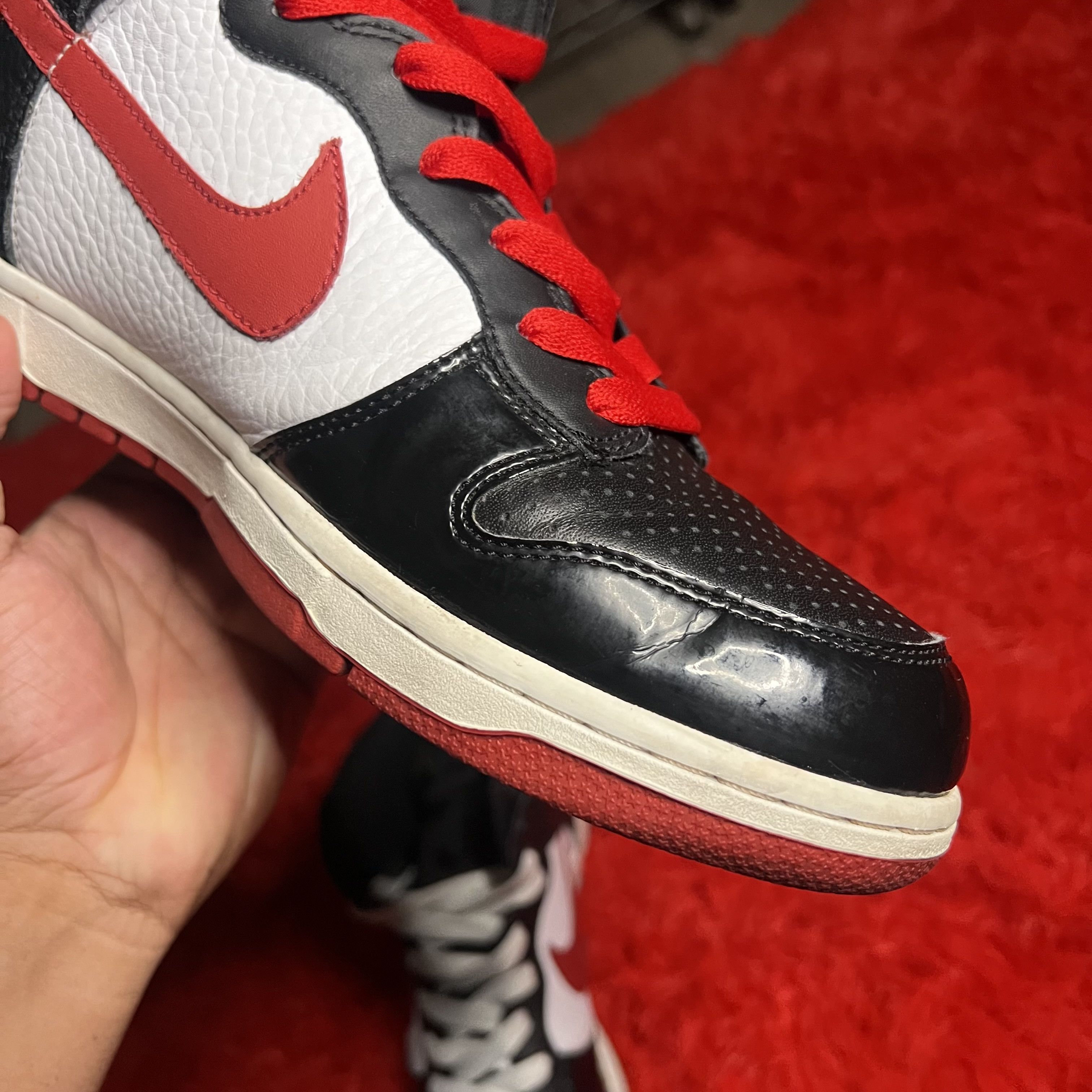 Nike Nike Dunk High Black White Red (2008) Size US 10 / EU 43 - 9 Thumbnail