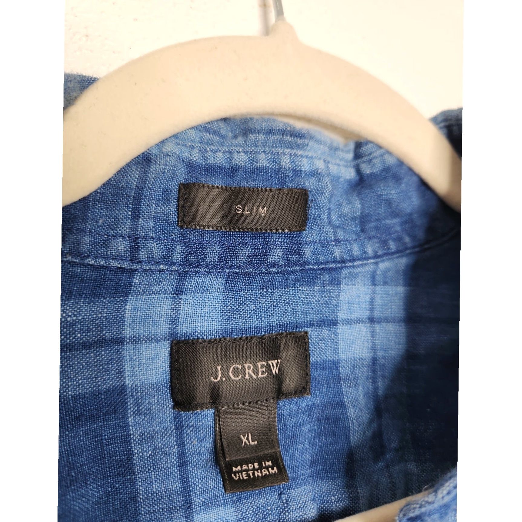 J.Crew VINTAGE J. Crew Baird McNutt Irish Linen Button Shirt Slim XL Blue Plaid Minimal Luxury Men Shirt Long Sleeve Size US XL / EU 56 / 4 - 3 Thumbnail